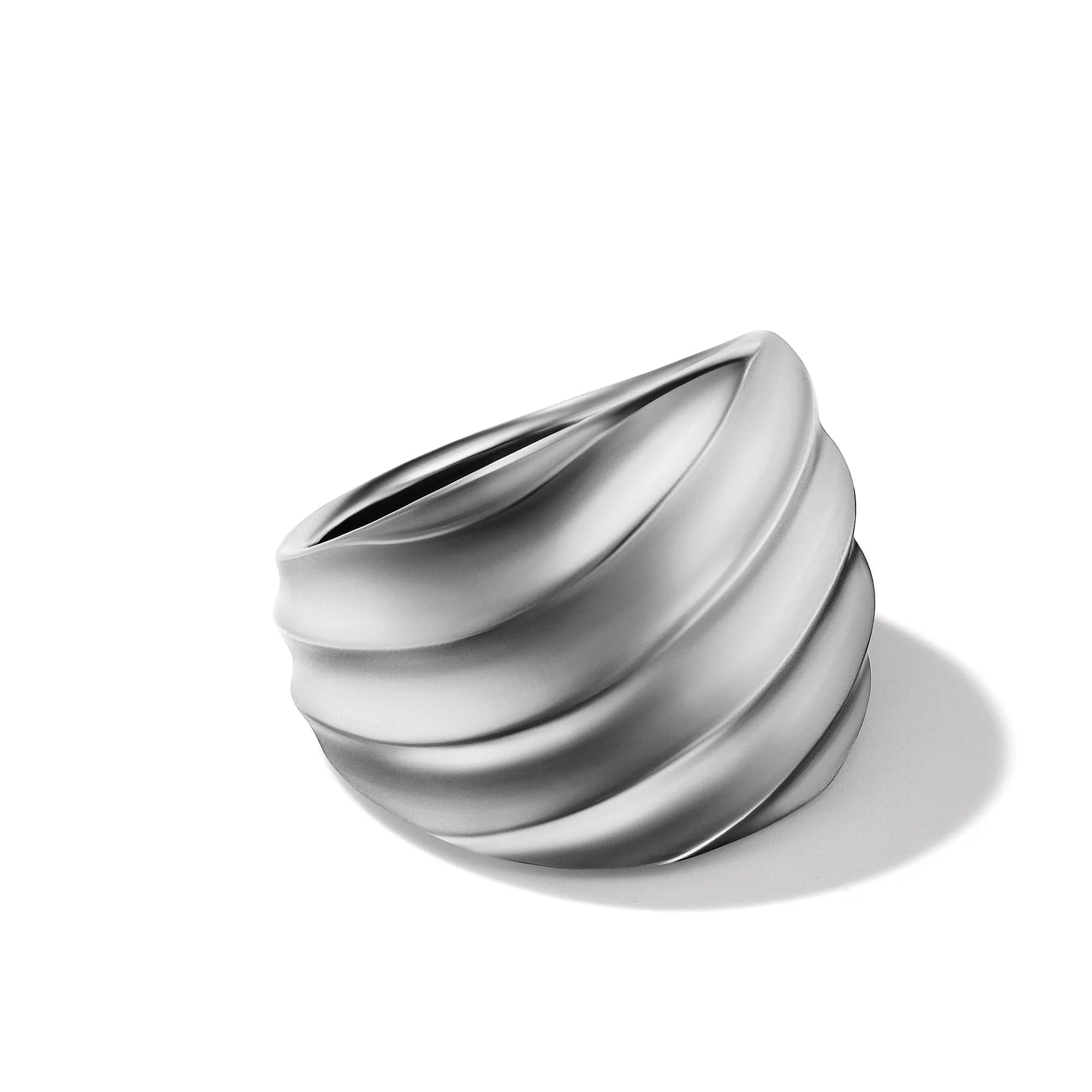 Cable Edge Saddle Ring in Recycled Sterling Silver