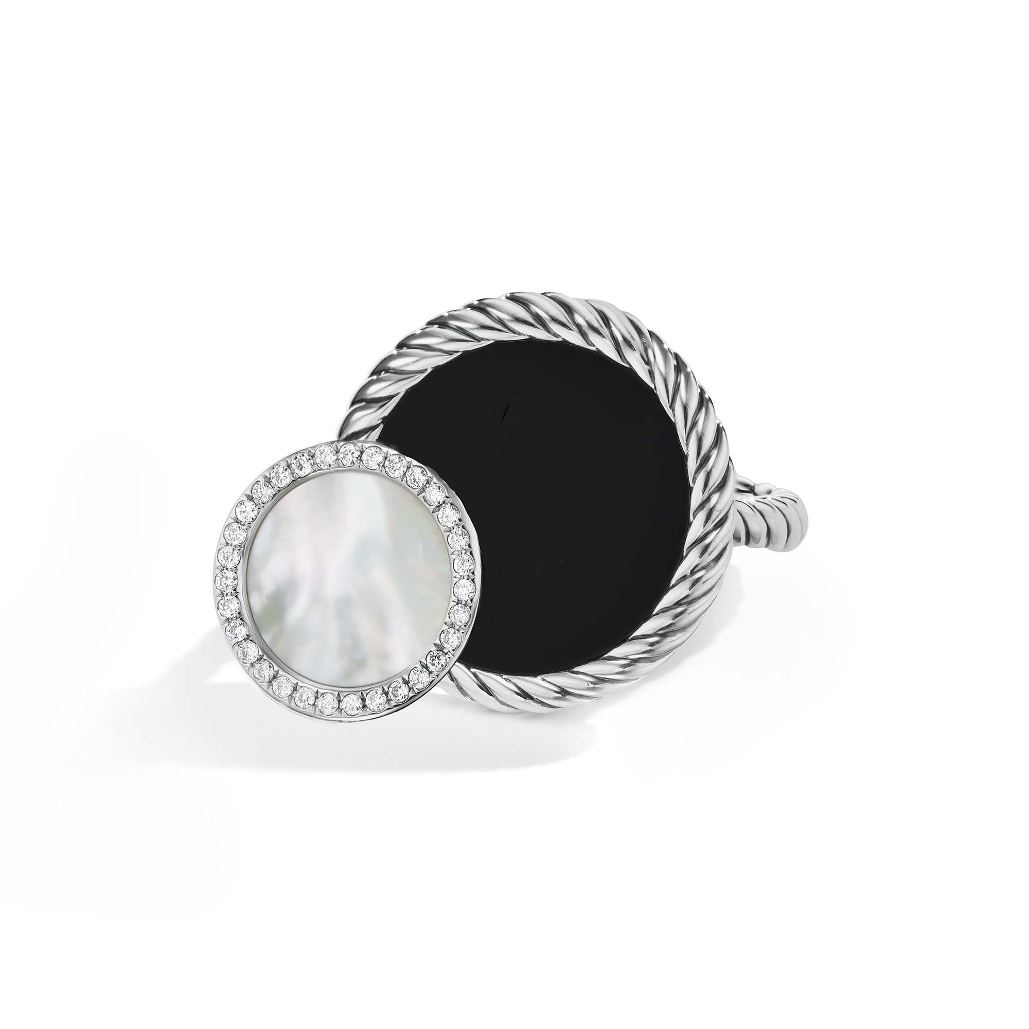 DY Elements® Eclipse Ring with Black Onyx, Mother of Pearl and Pavé Diamonds