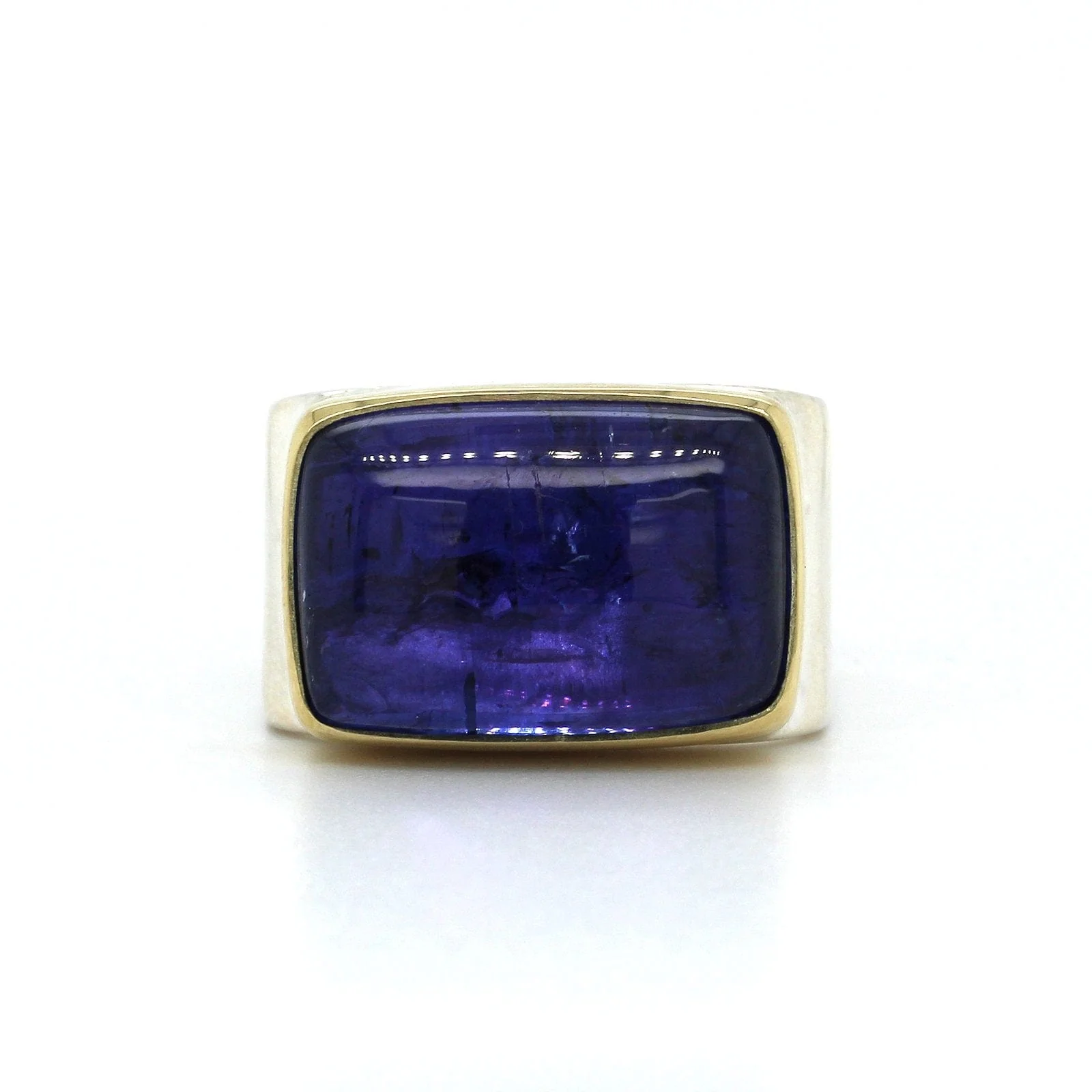 Sterling Silver Cushion Tanzanite Square Ring