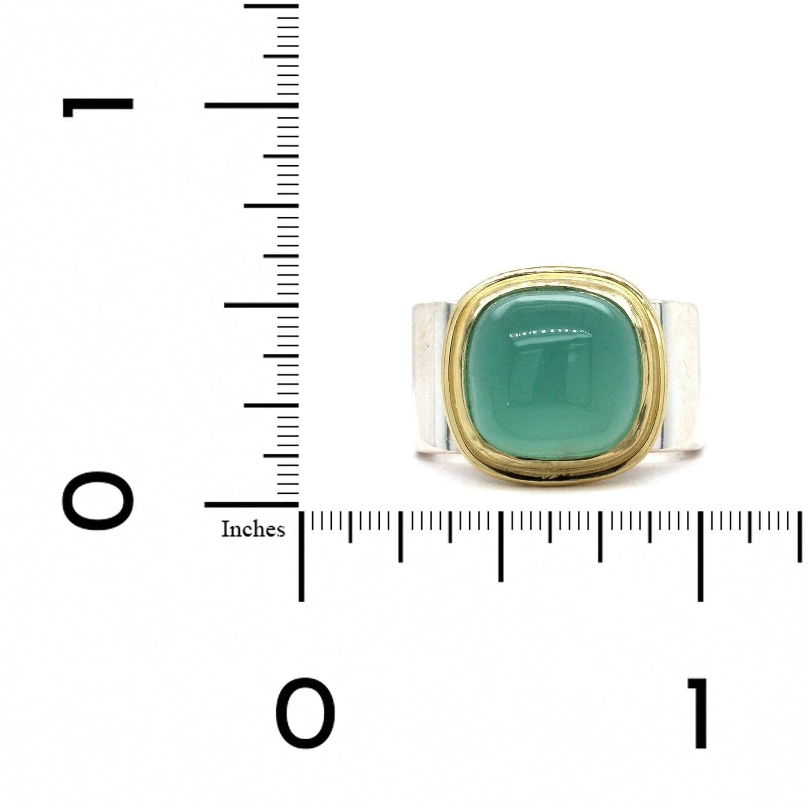 Sterling Silver Cushion Chalcedony Square Ring - Image 3