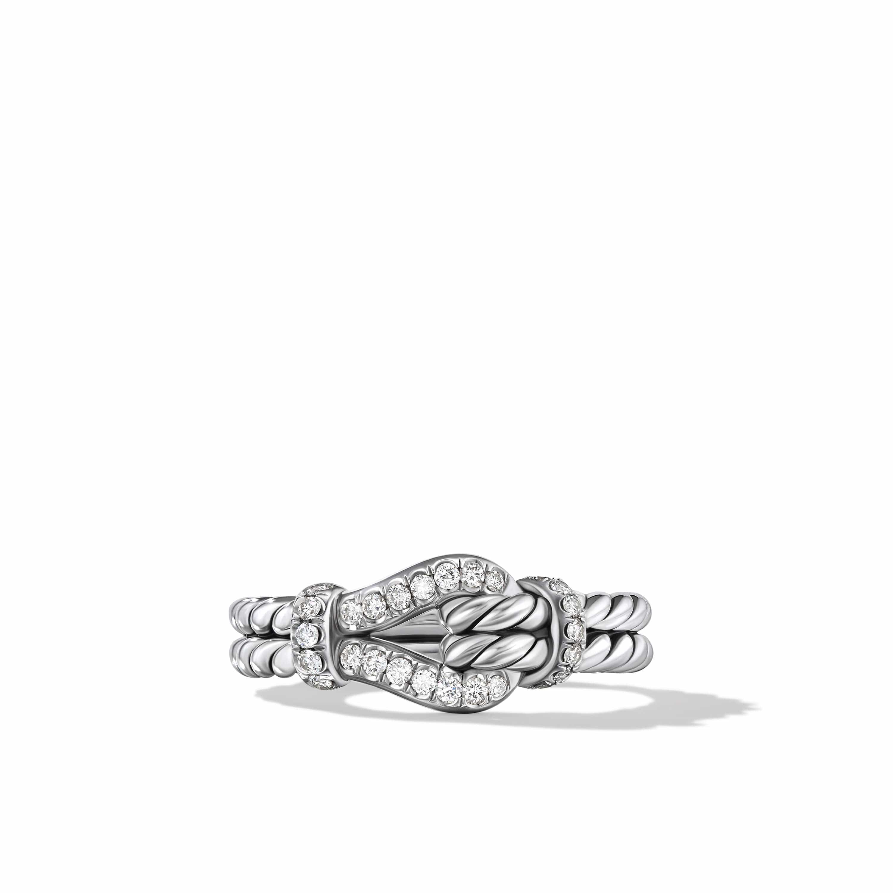 Thoroughbred Loop Ring in Sterling Silver with Pavé Diamonds - Image 2