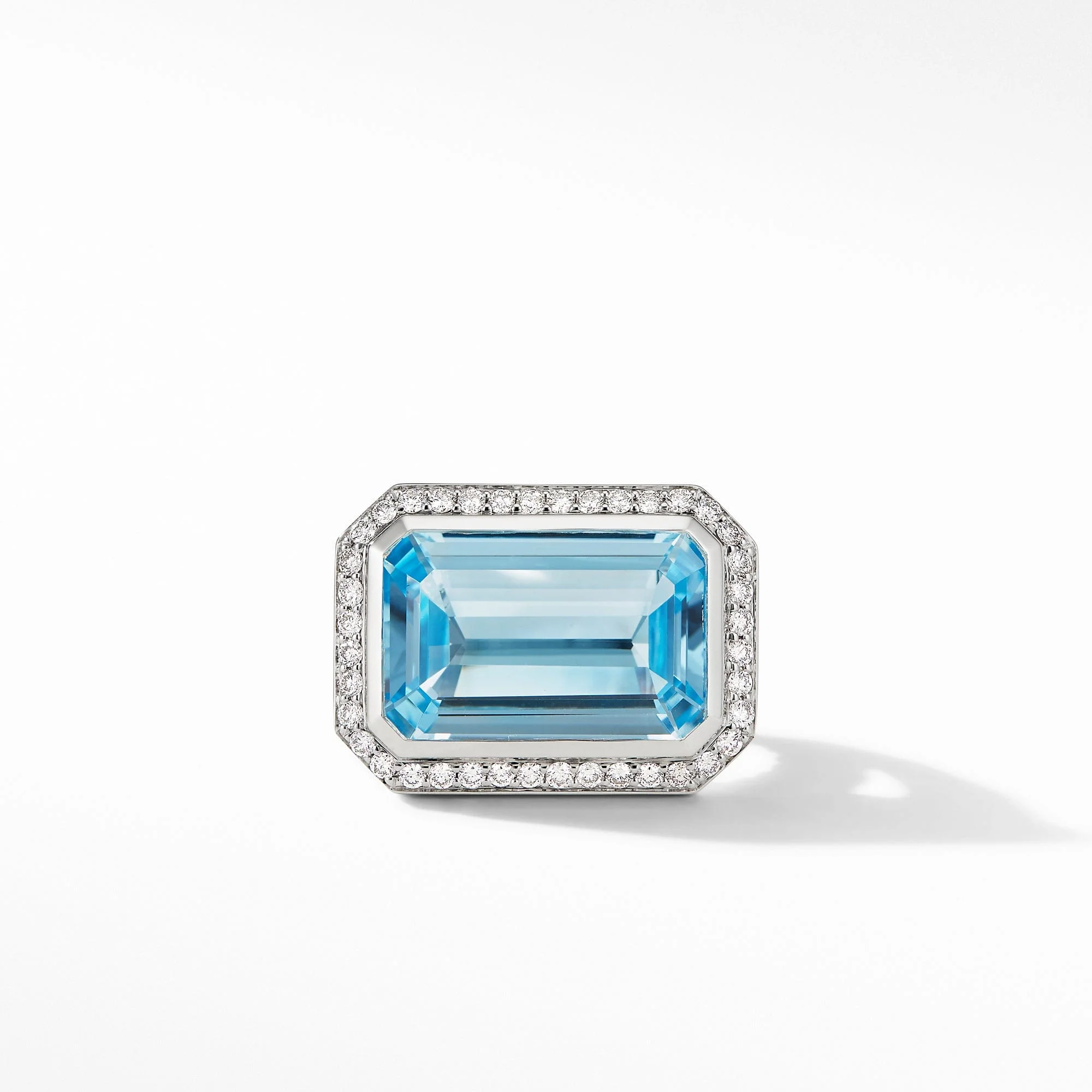 Novella Statement Ring with Blue Topaz and Pavé Diamonds - Image 3