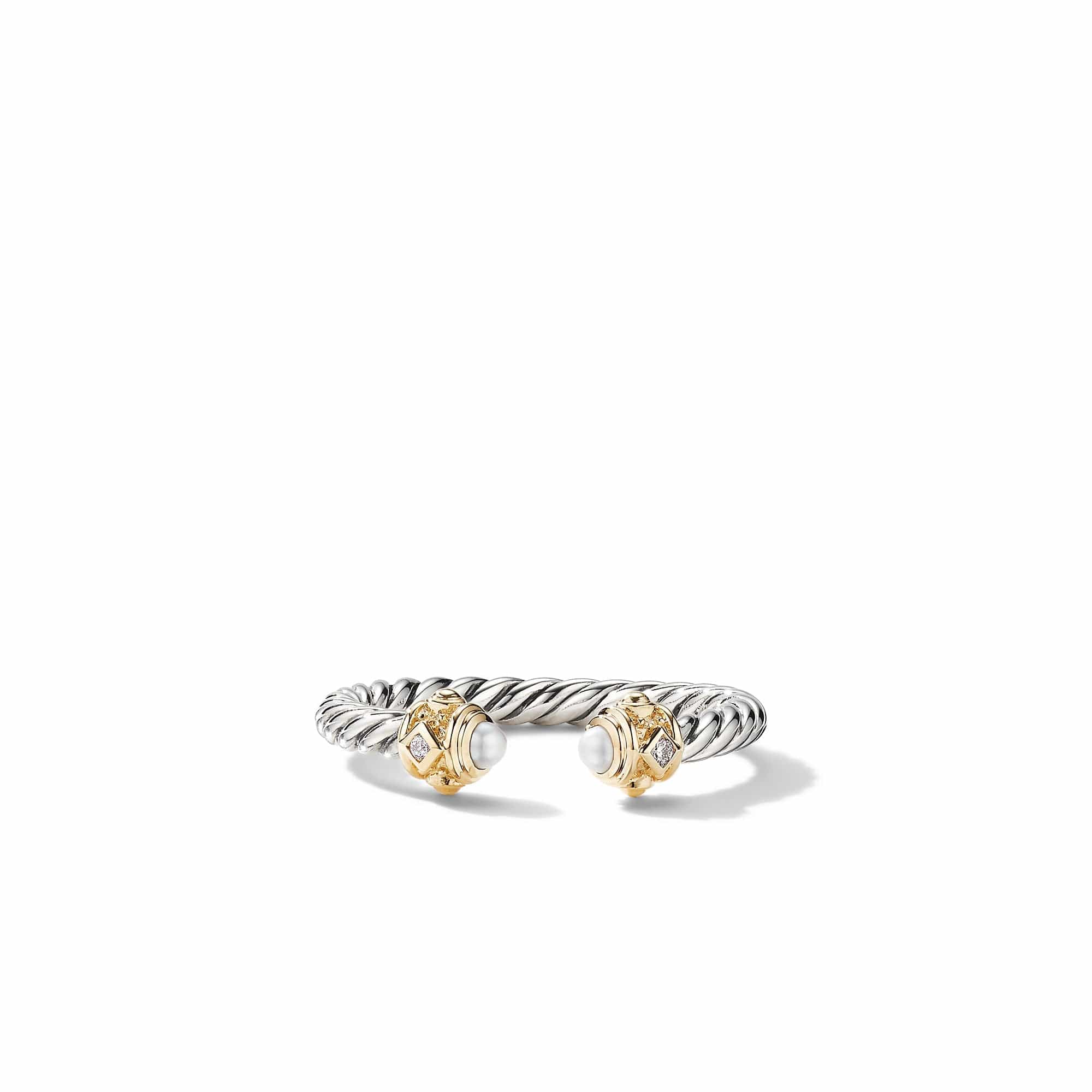 Renaissance Ring in Sterling Silver with Pearls, 14K Yellow Gold and Diamonds - Image 2