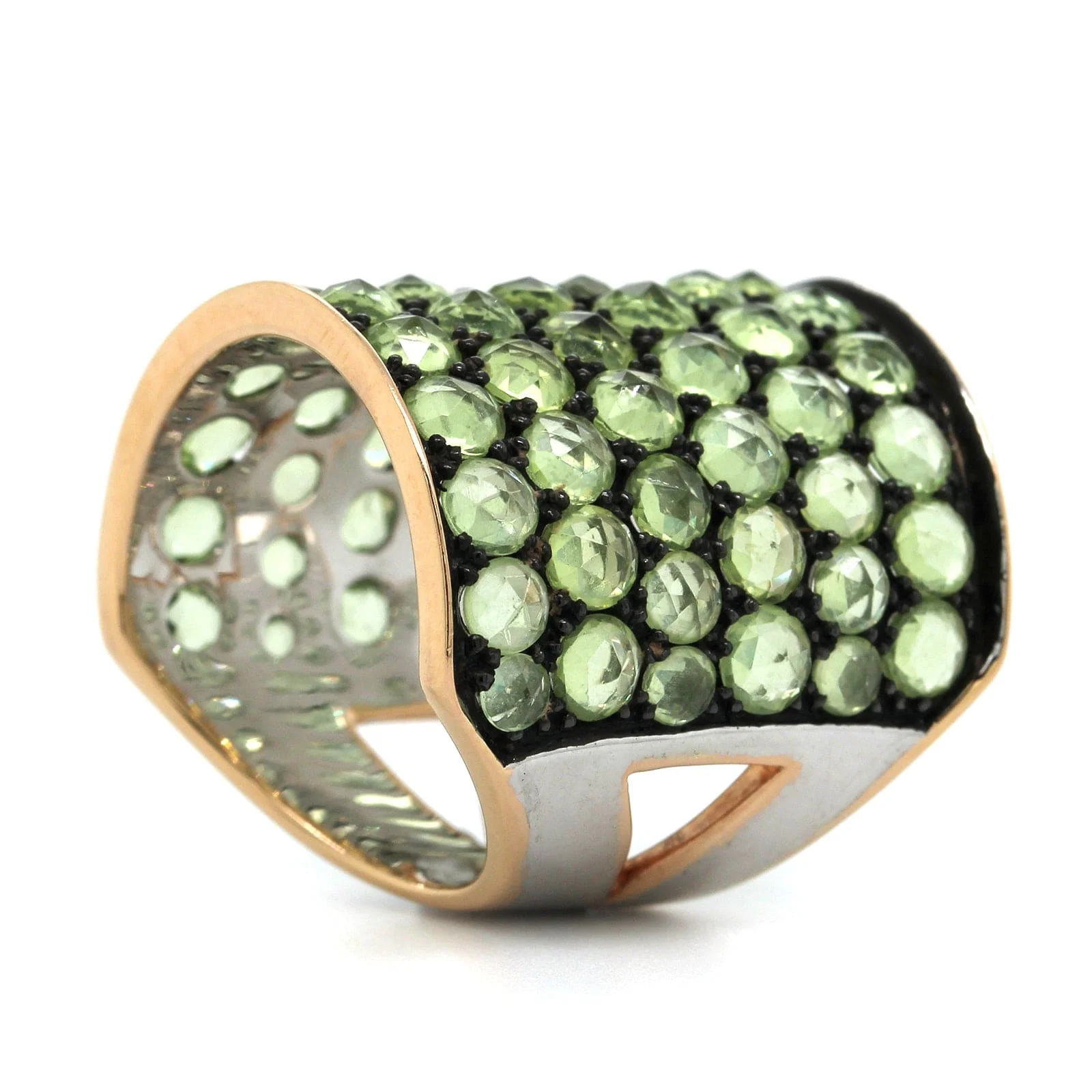 Etho Maria Sterling Silver and 18K Rose Gold Peridot Ring - Image 2