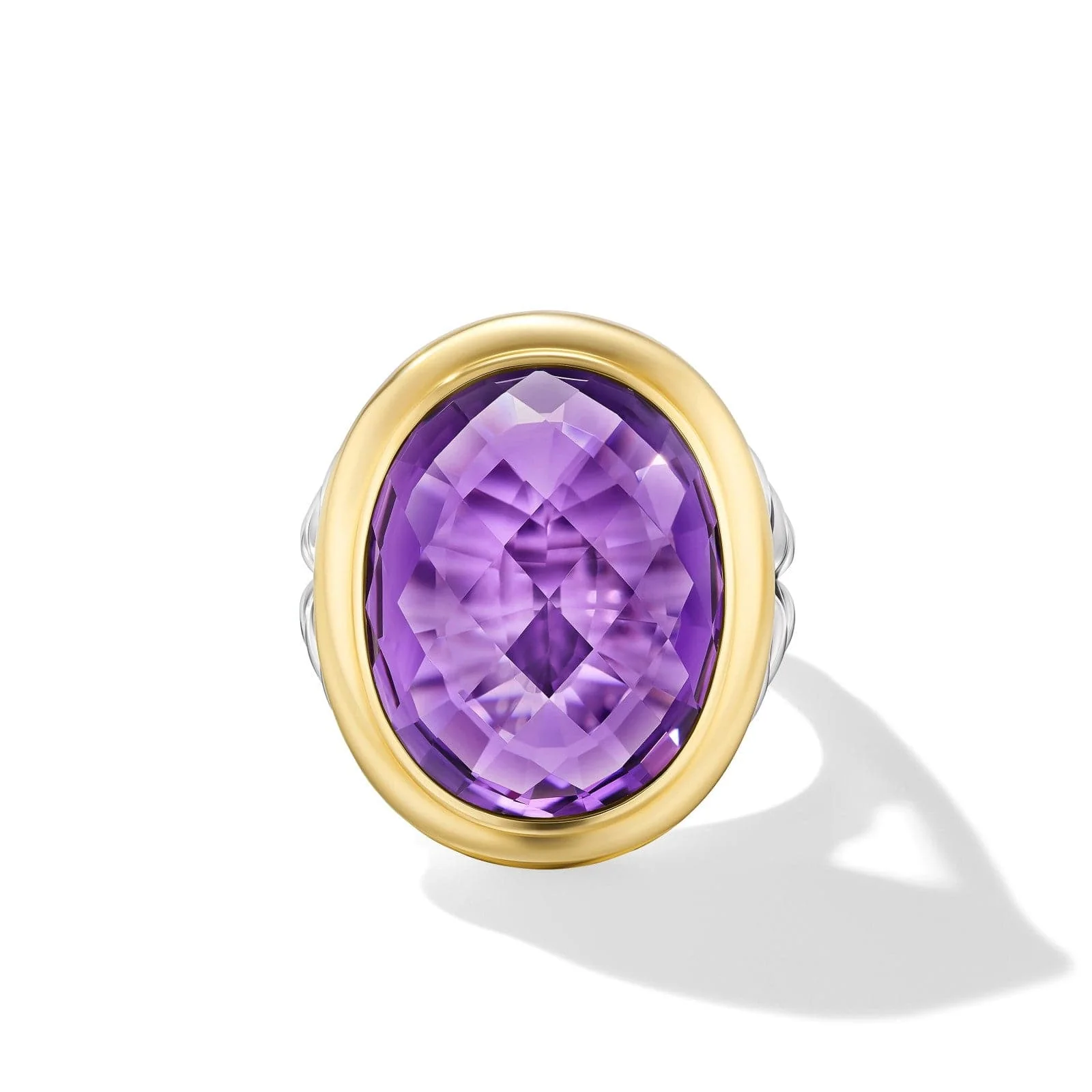 Albion® Oval Ring in Sterling Silver with 18K Yellow Gold and Amethyst, 21mm - Image 3