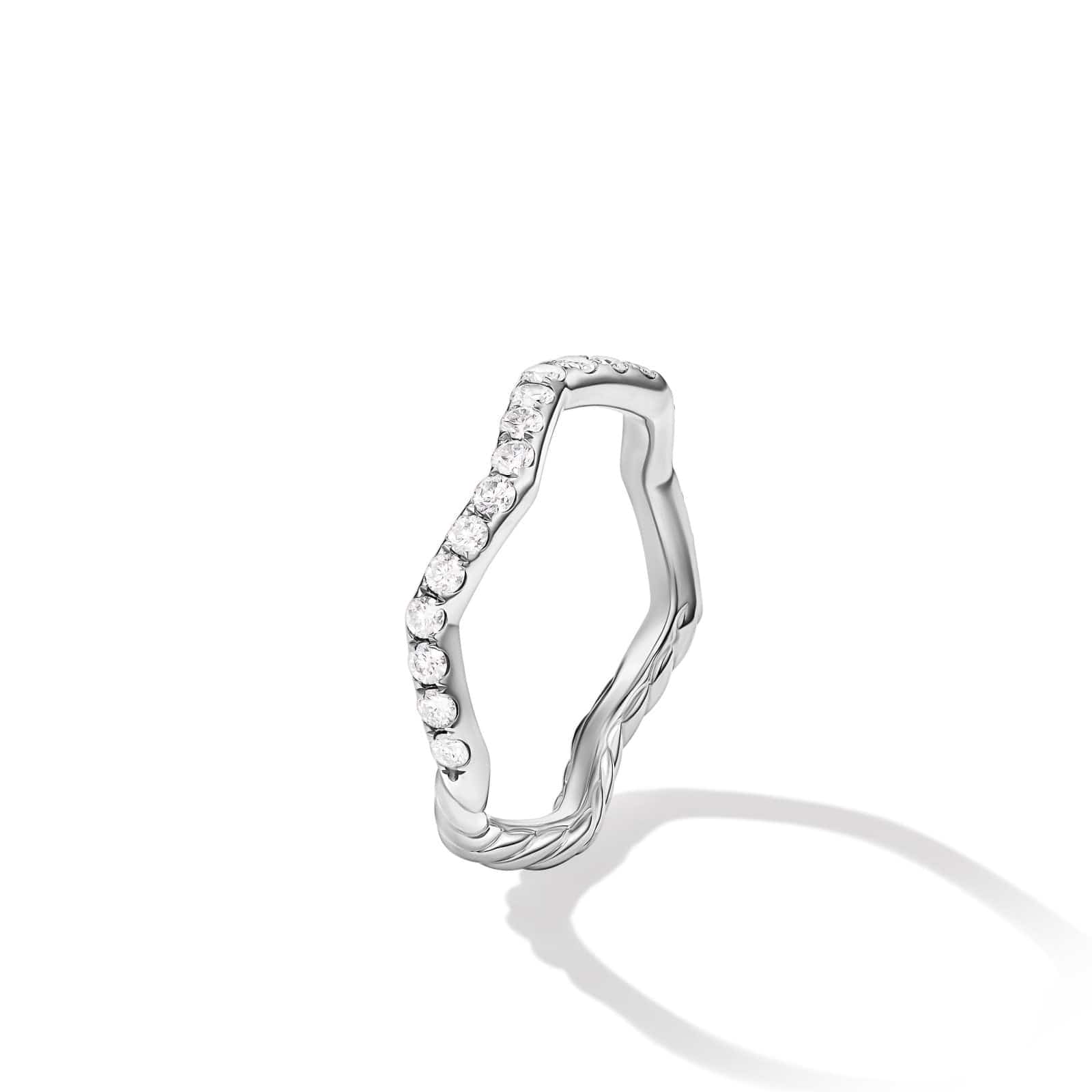 Zig Zag Stax™ Ring in Sterling Silver with Diamonds, 2mm - Image 2