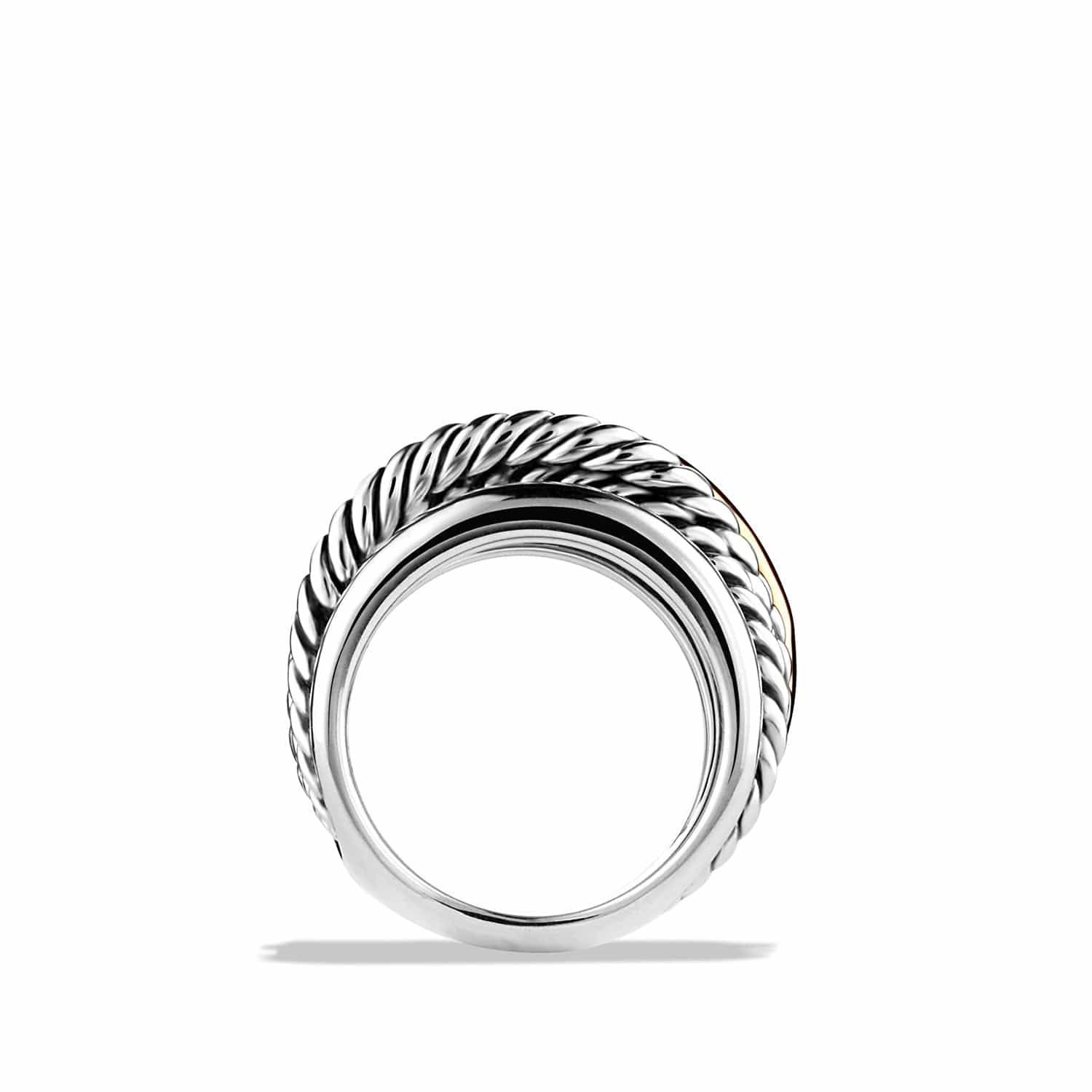 Crossover Ring in Sterling Silver with 14K Yellow Gold, 14.7mm - Image 4