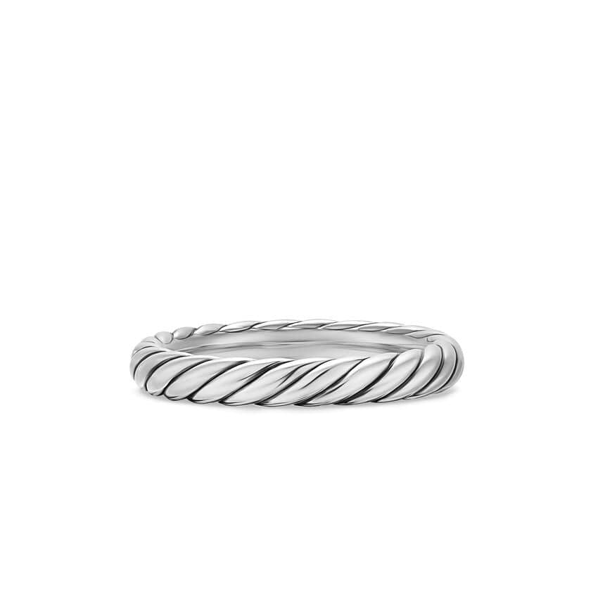 Cable Band Ring Sterling Silver, 3.4mm