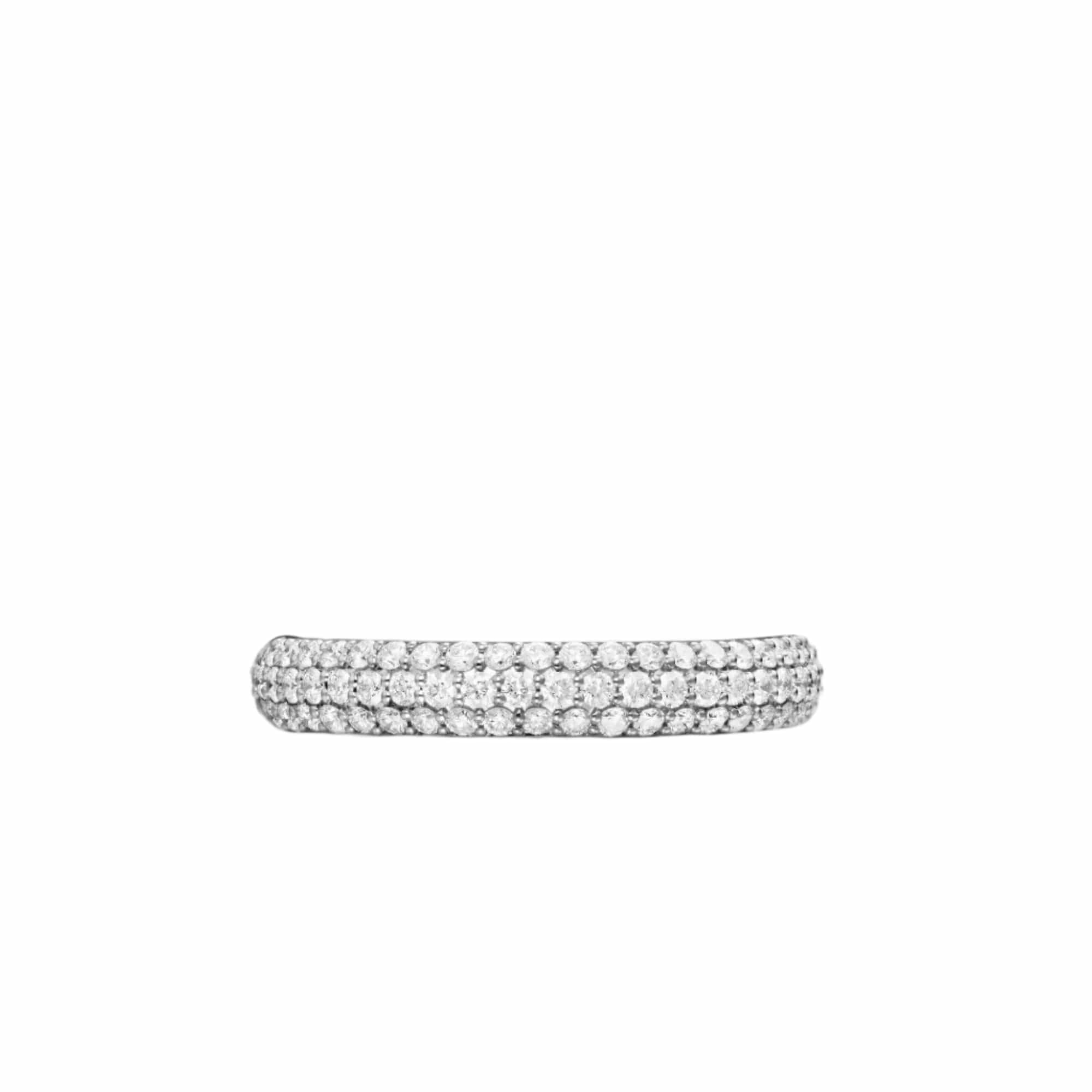 DY Mercer® Pavé Band Ring Sterling Silver with Diamonds, 3.7mm - Image 4