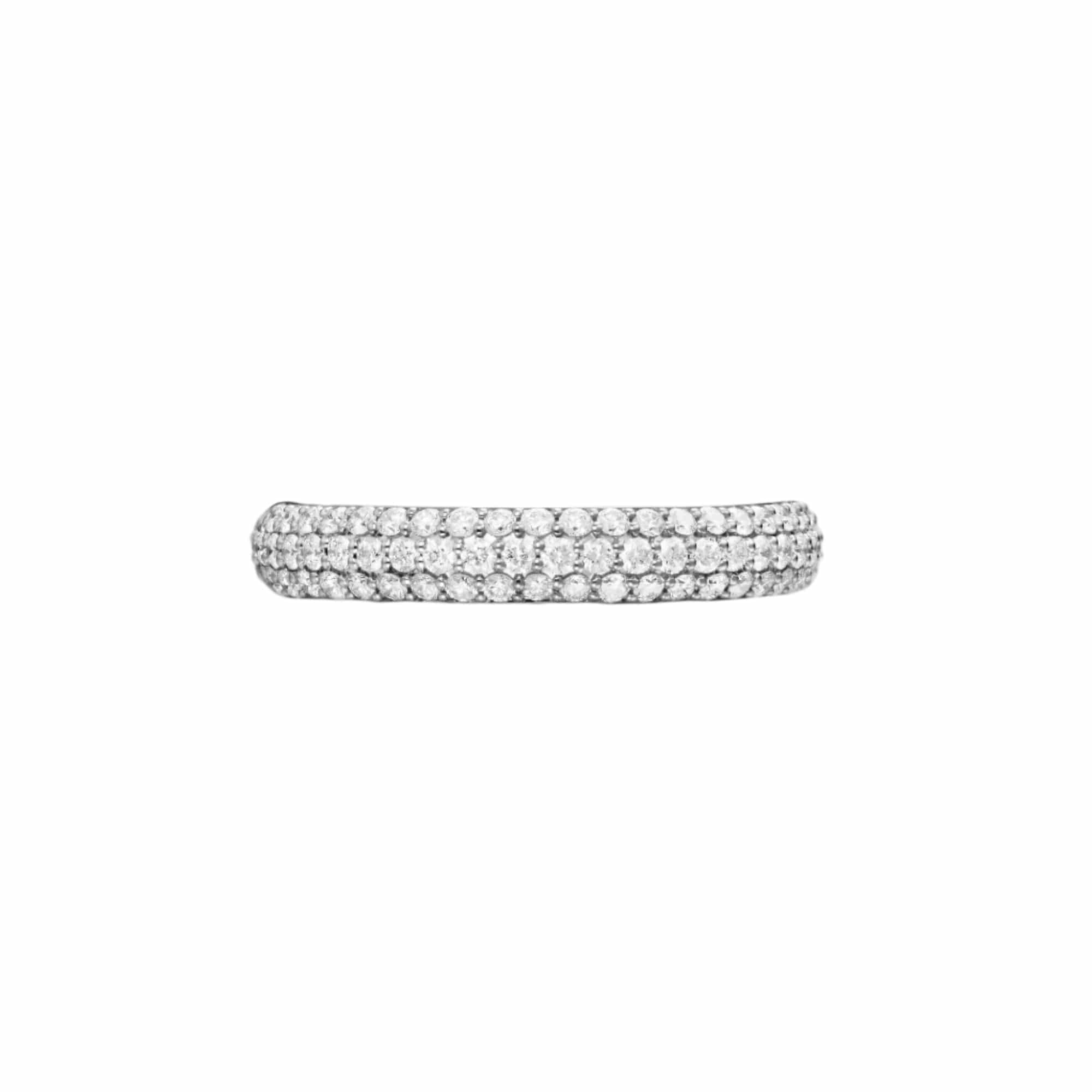 DY Mercer® Pavé Band Ring Sterling Silver with Diamonds, 3.7mm - Image 4