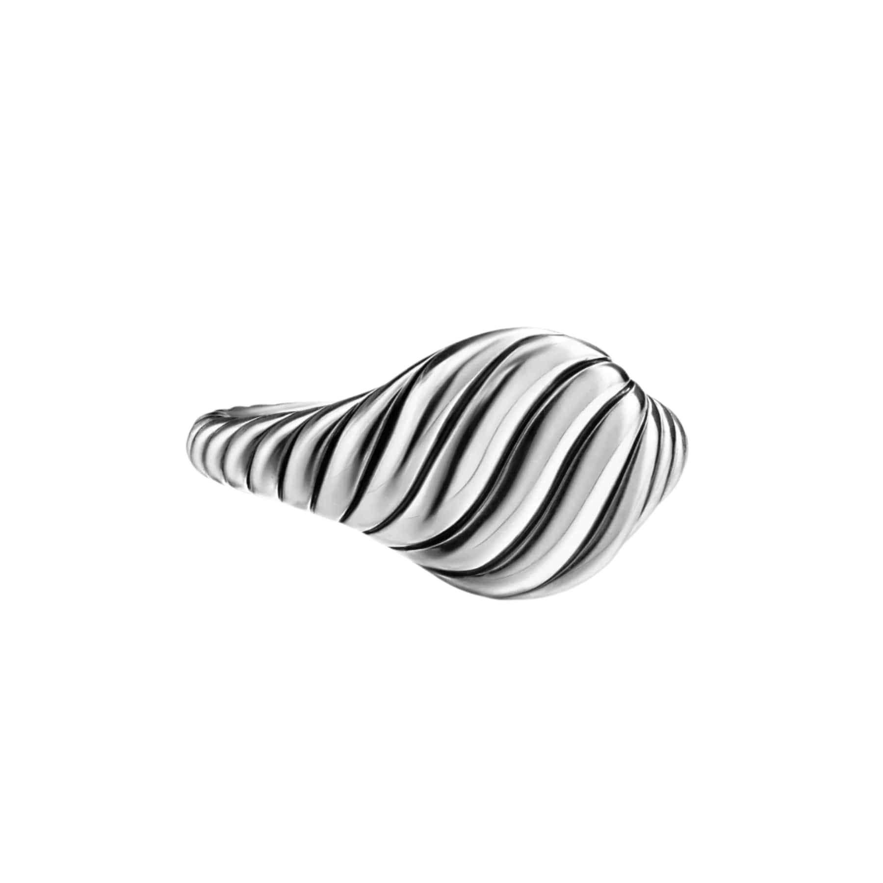 Sculpted Cable Pinky Ring Sterling Silver, 10mm
