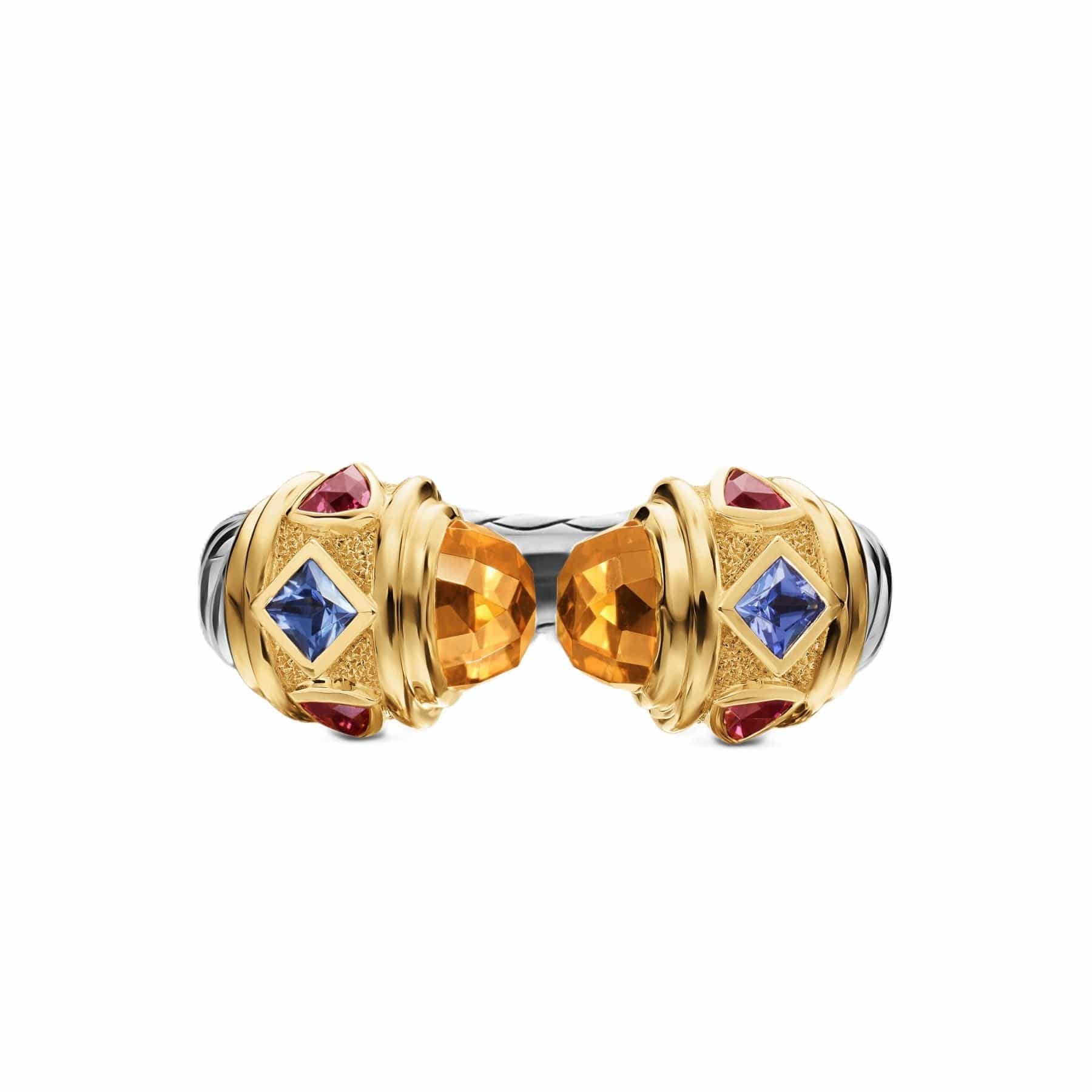 Renaissance® Color Ring Sterling Silver with 14K Yellow Gold, Madeira Citrine, Tanzanite and Rhodolite Garnet, 9.9mm - Image 3