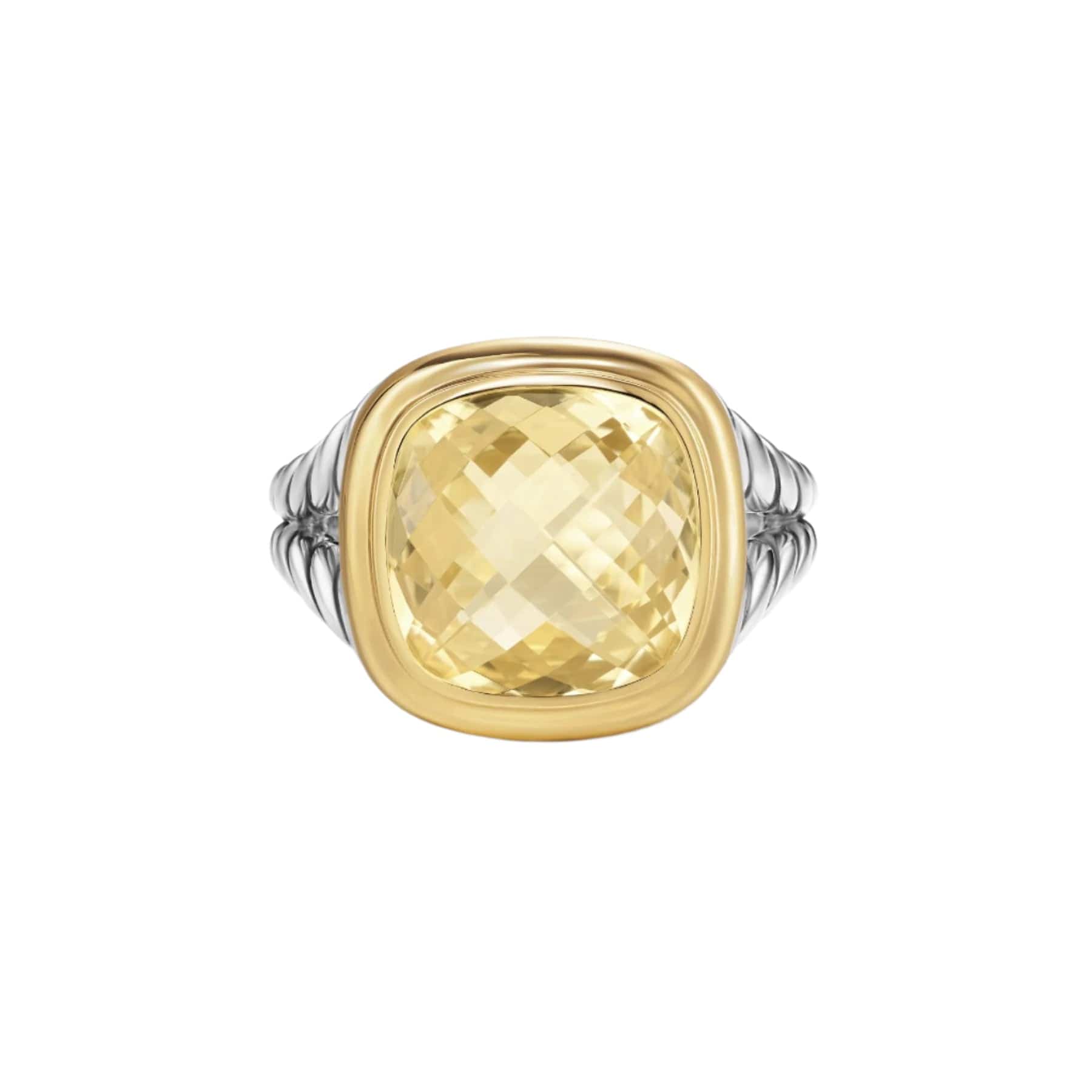Albion® Ring Sterling Silver with 18K Yellow Gold and Champagne Citrine, 11mm - Image 4