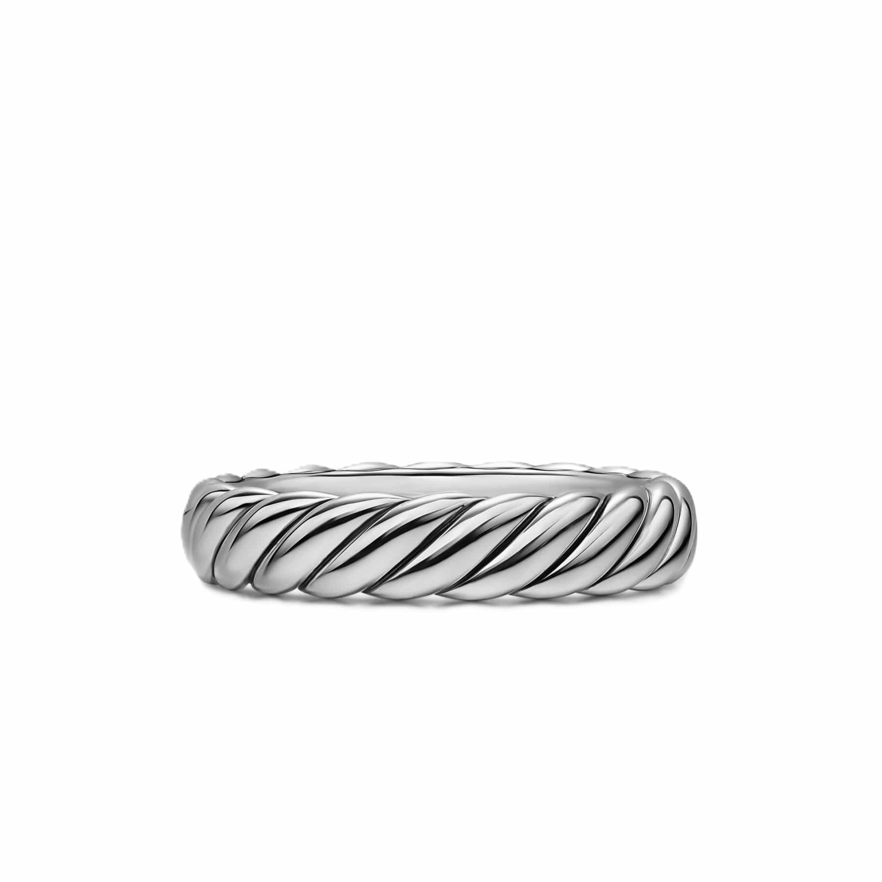 Sculpted Cable Band Ring Sterling Silver, 4.6mm
