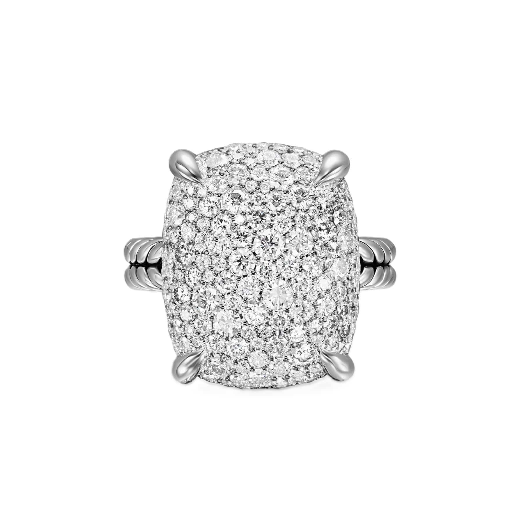 Chatelaine® Elongated Ring Sterling Silver with Diamonds, 19mm - Image 3