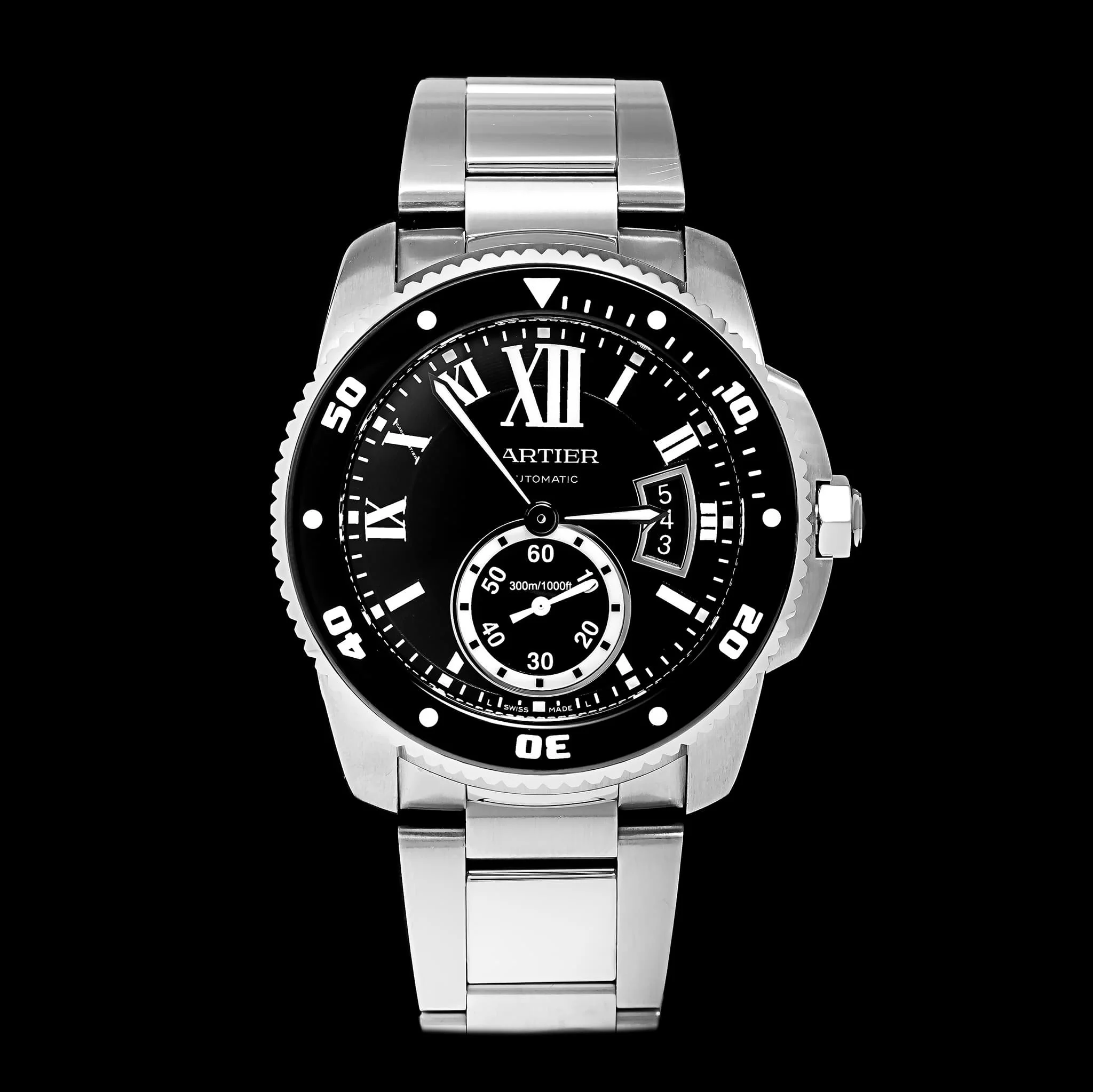 Stainless Steel Pre-Owned Cartier Calibre de Cartier, Diver Estate Watch