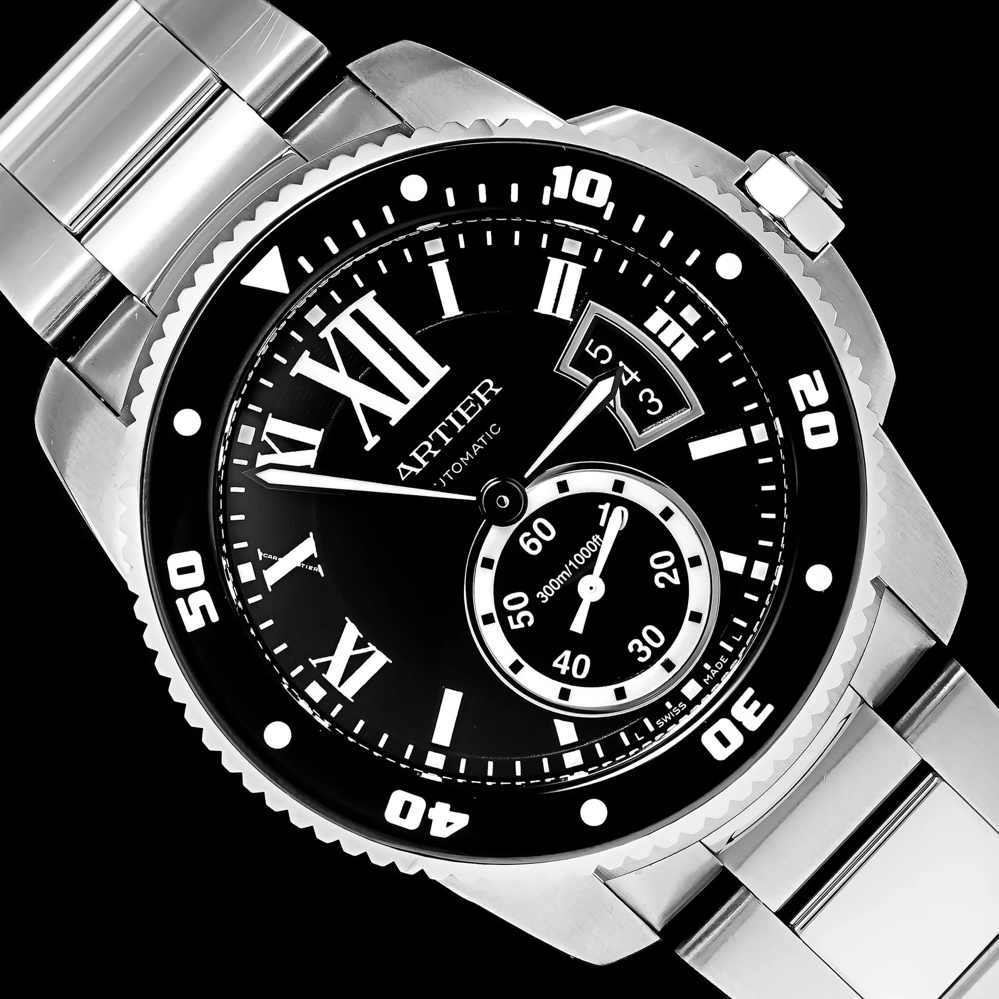 Stainless Steel Pre-Owned Cartier Calibre de Cartier, Diver Estate Watch - Image 3