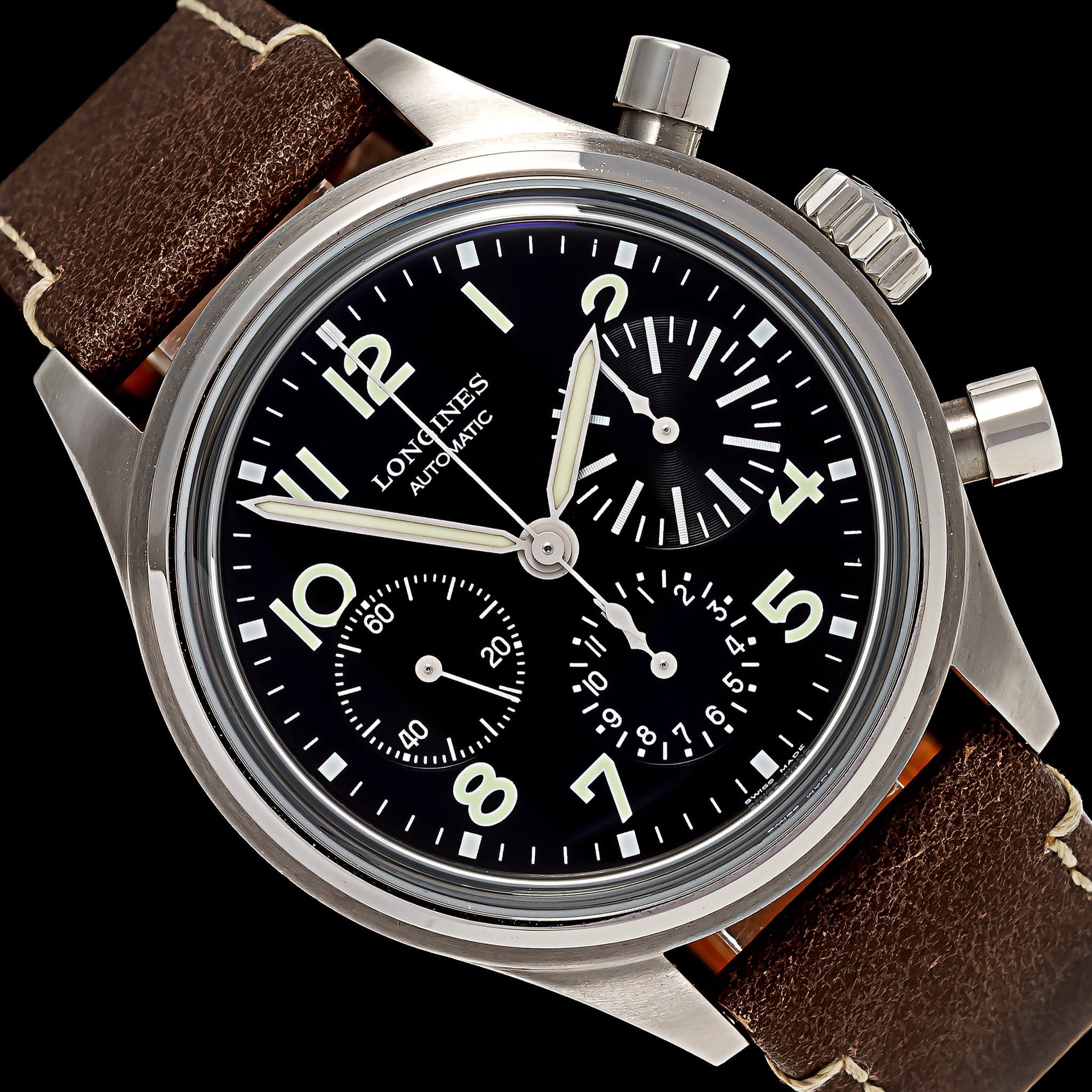 Stainless Steel Pre-Owned Longines Avigation Bigeye Estate Watch - Image 3