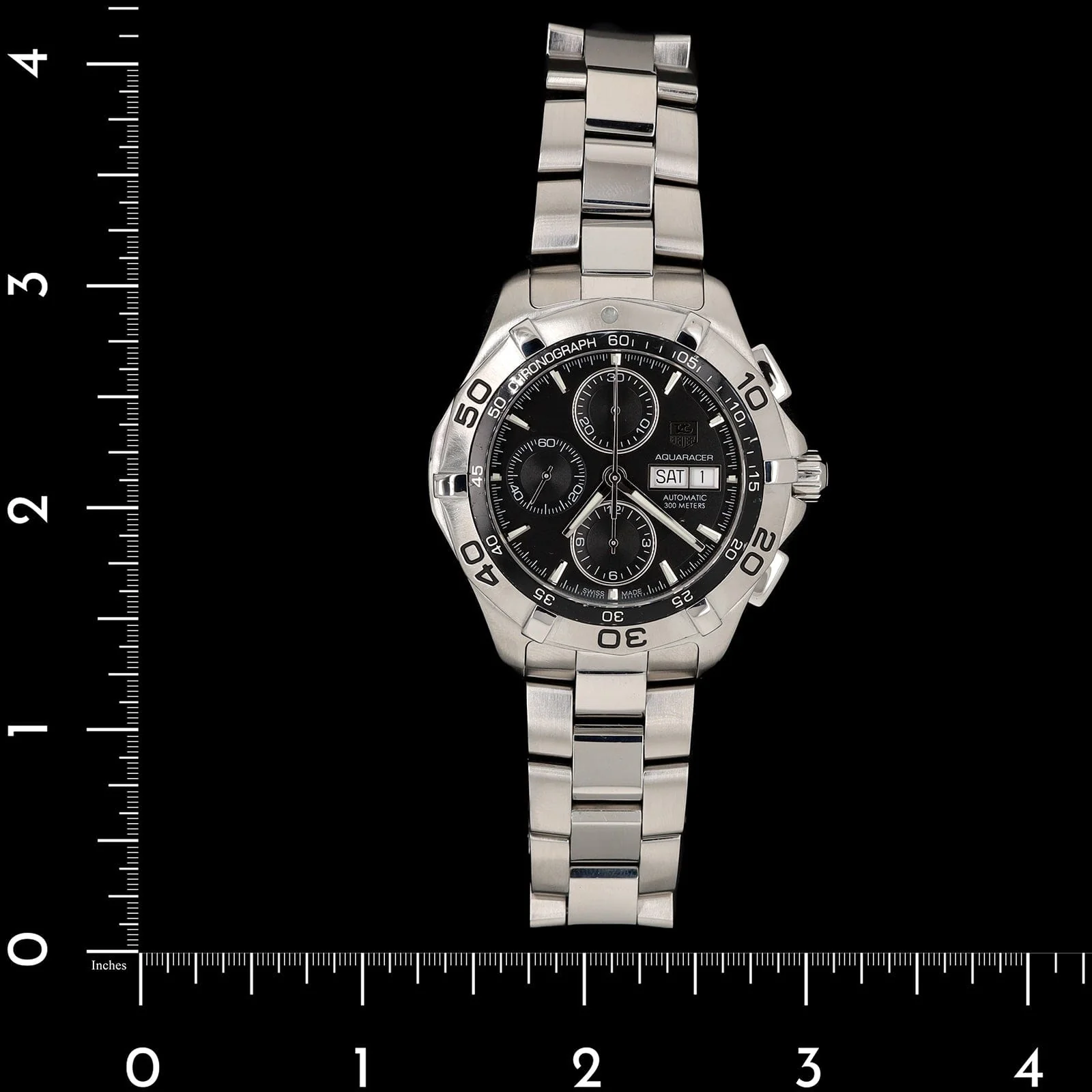 Stainless Steel Pre-Owned TAG Heuer Aquaracer Chronograph Day/Date Estate Watch - Image 4