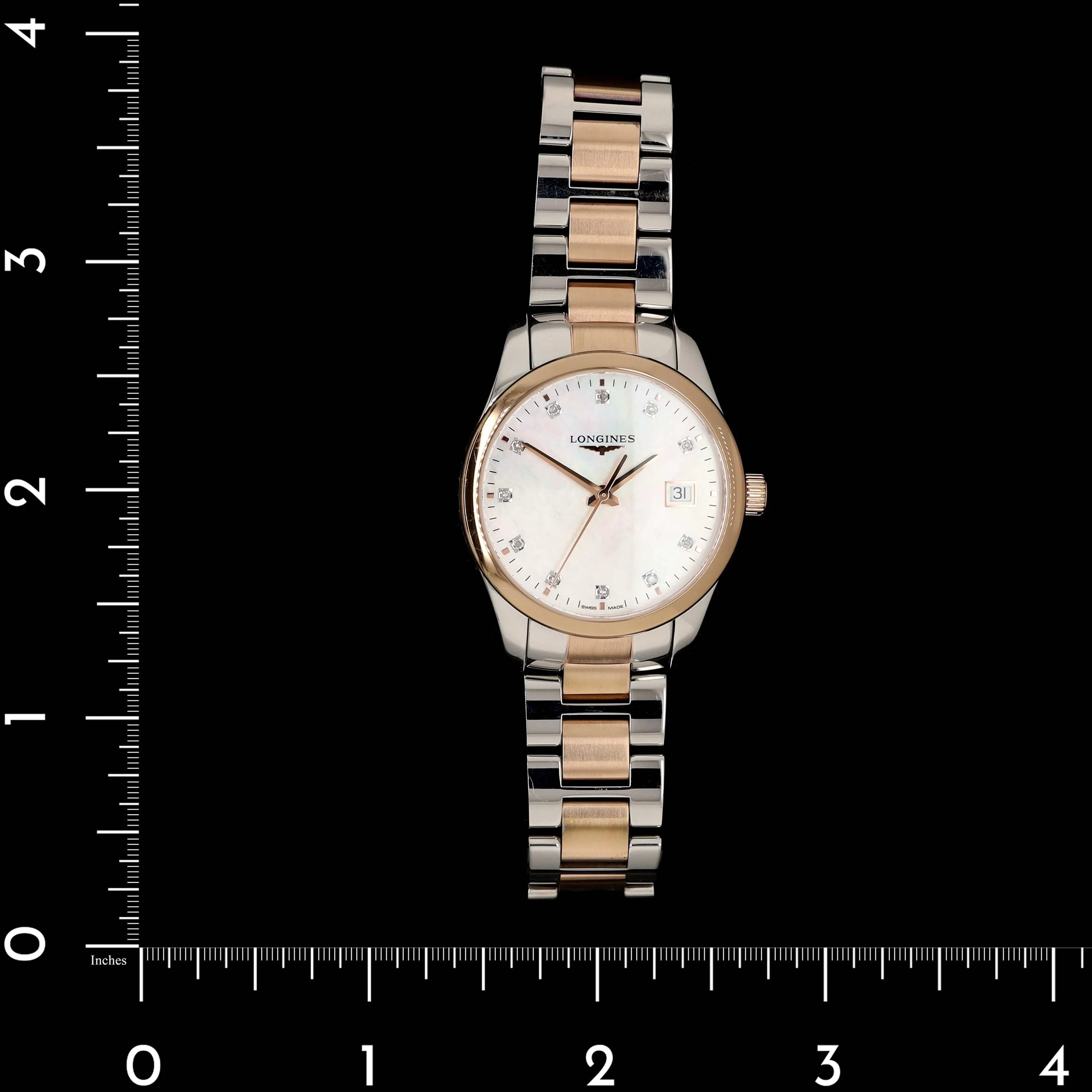 Stainless Steel & Rose Gold Pre-Owned Longines Conquest Classic Estate Watch - Image 4
