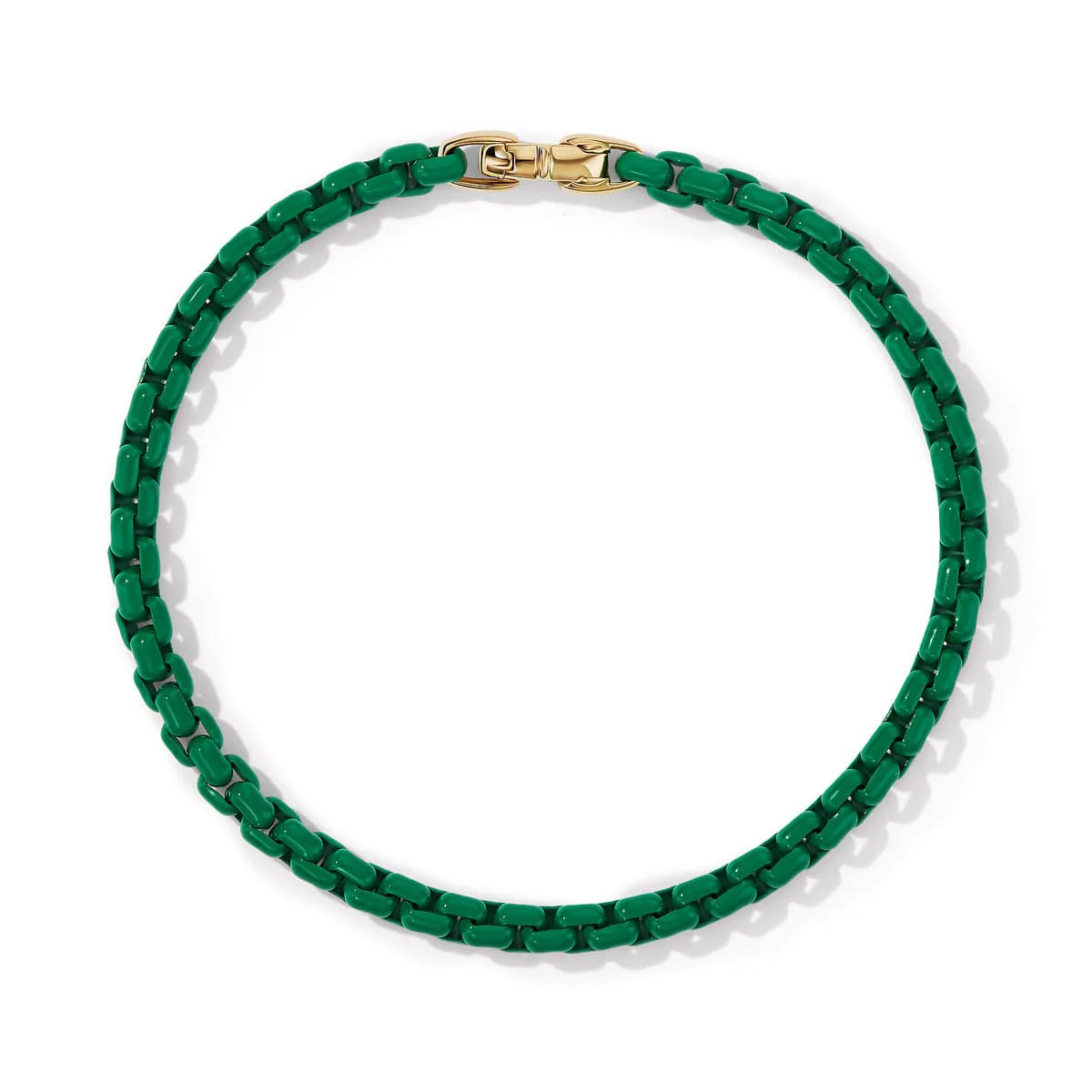 DY Bel Aire Chain Bracelet in Emerald Green with 14K Yellow Gold Accent - Image 2
