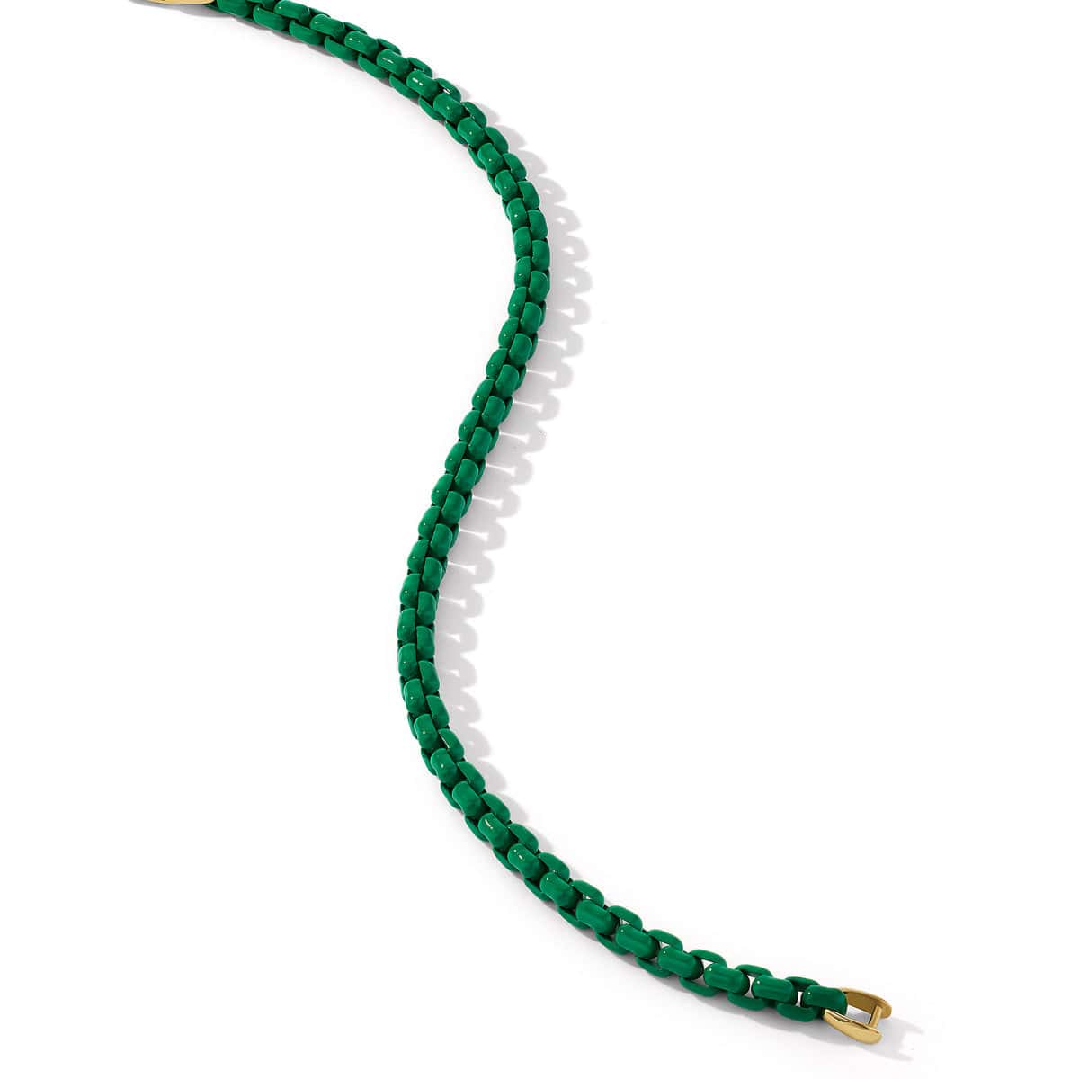 DY Bel Aire Chain Bracelet in Emerald Green with 14K Yellow Gold Accent - Image 3