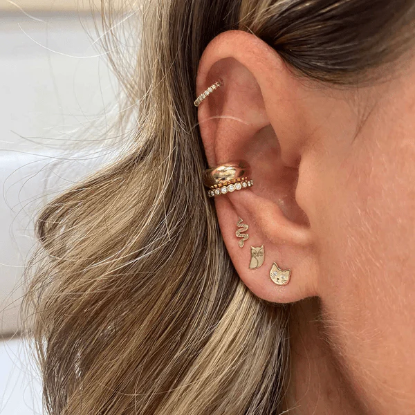 Zoe Chicco 14K Yellow Gold Owl Stud Earring - Image 2