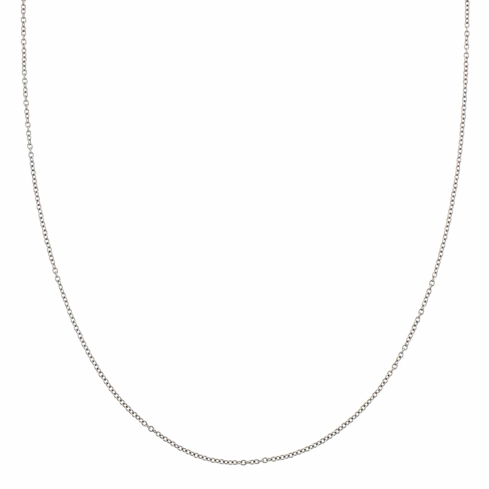 Platinum 16" Solid Cable Chain Necklace