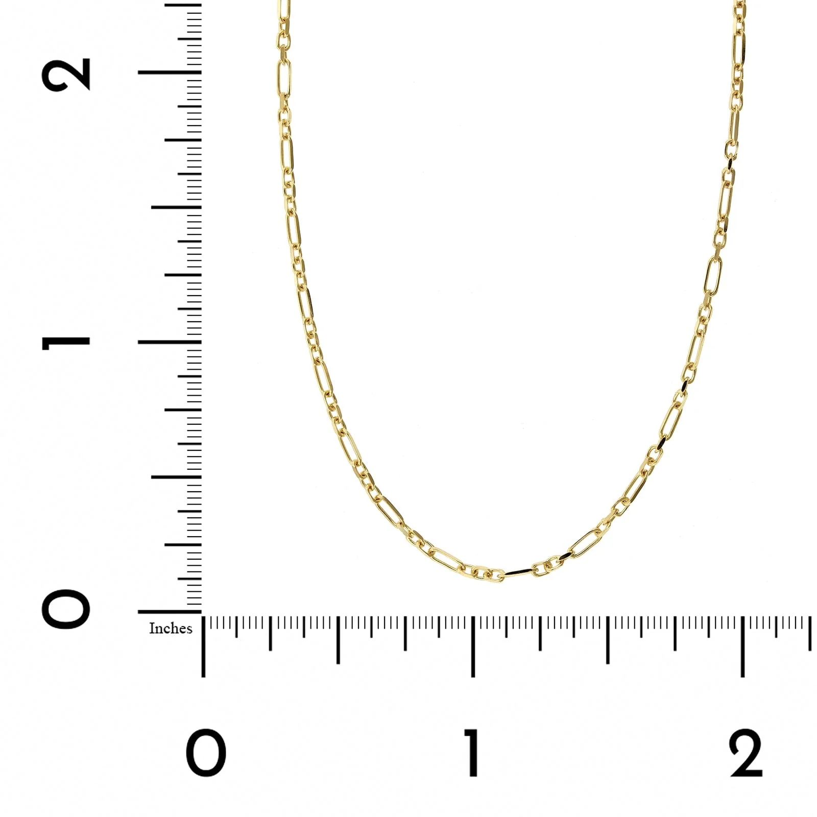 14K Yellow Gold Figaro Chain Necklace - Image 3