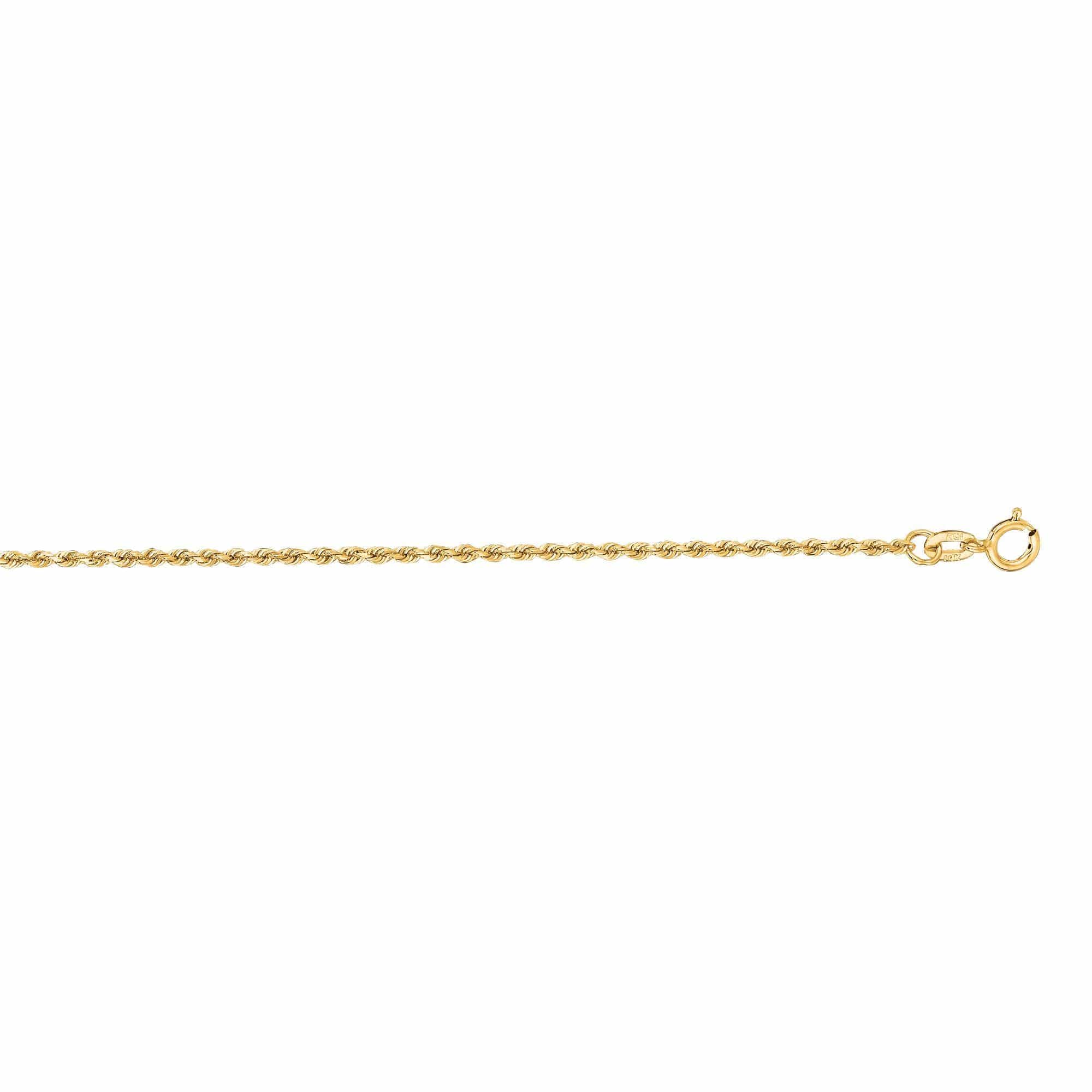 14K Yellow Gold Rope Chain Necklace - Image 3