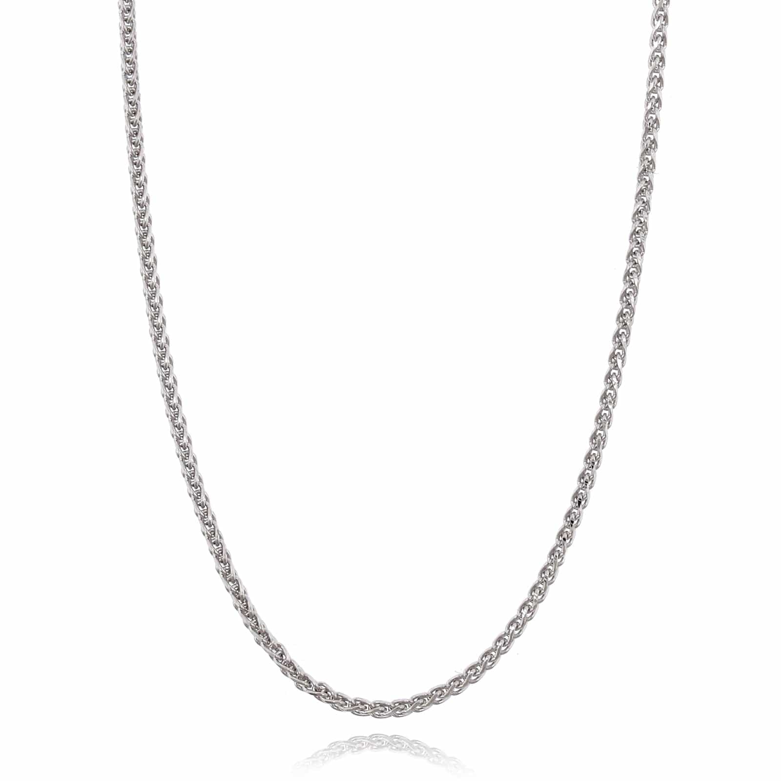 14K White Gold Wheat Chain Necklace