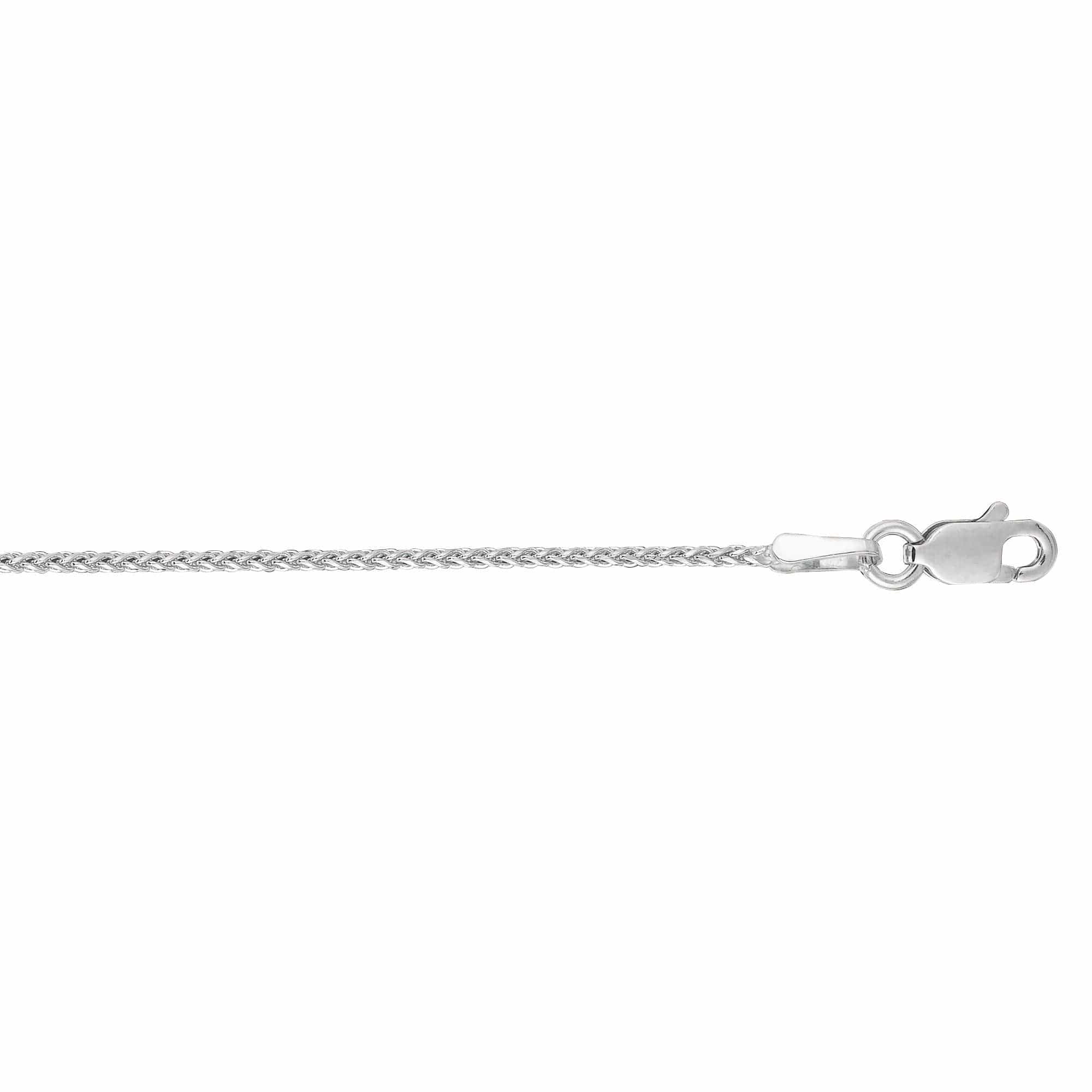 14K White Gold Wheat Chain Necklace - Image 3