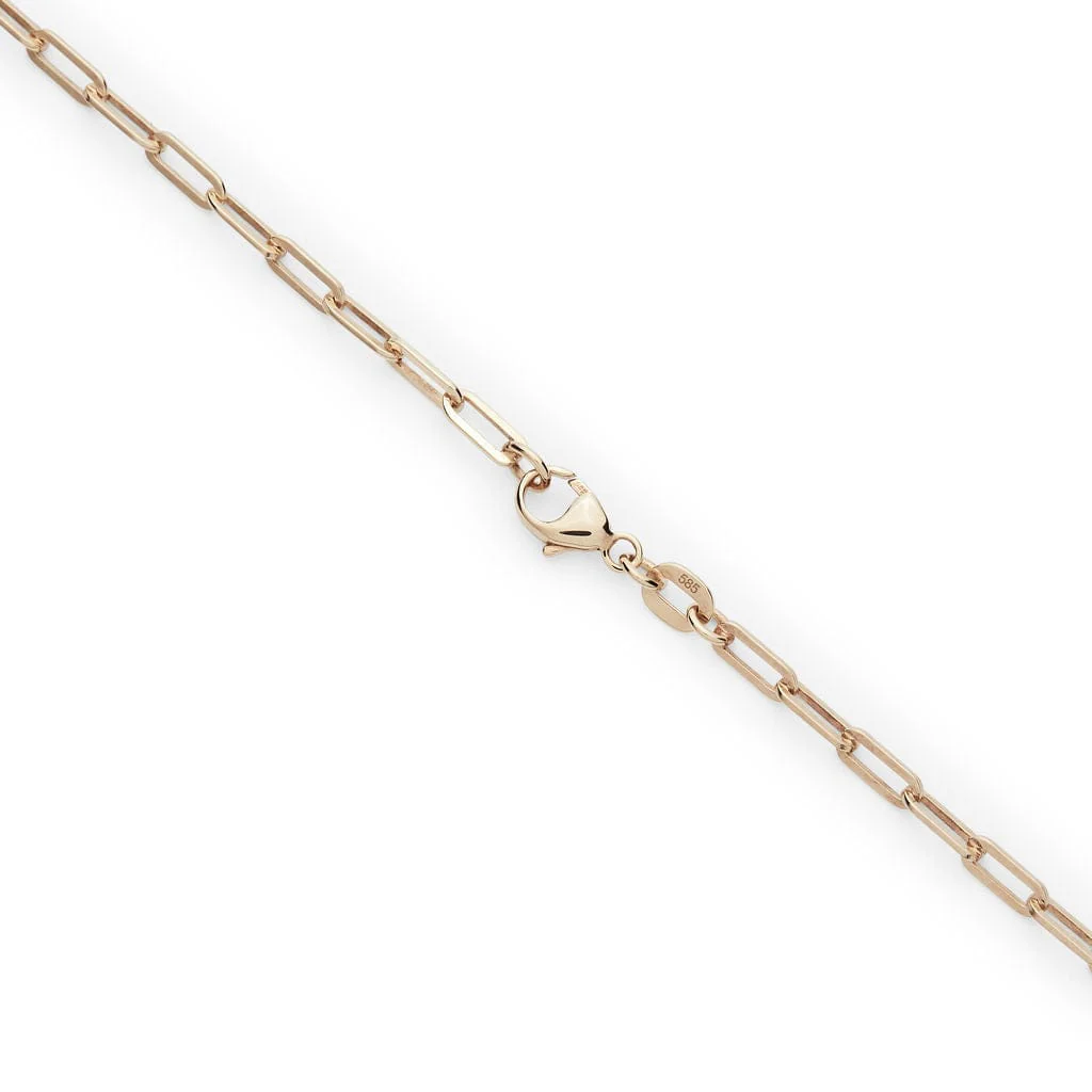 14K Yellow Gold Paperclip Necklace - Image 3