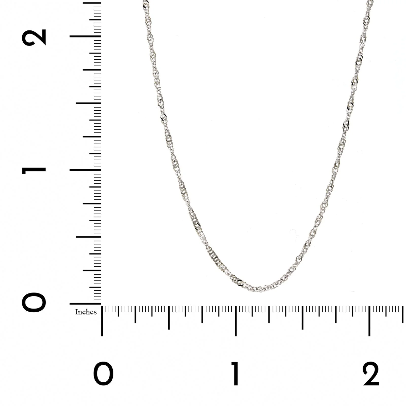 14K White Gold Singapore Chain - Image 3