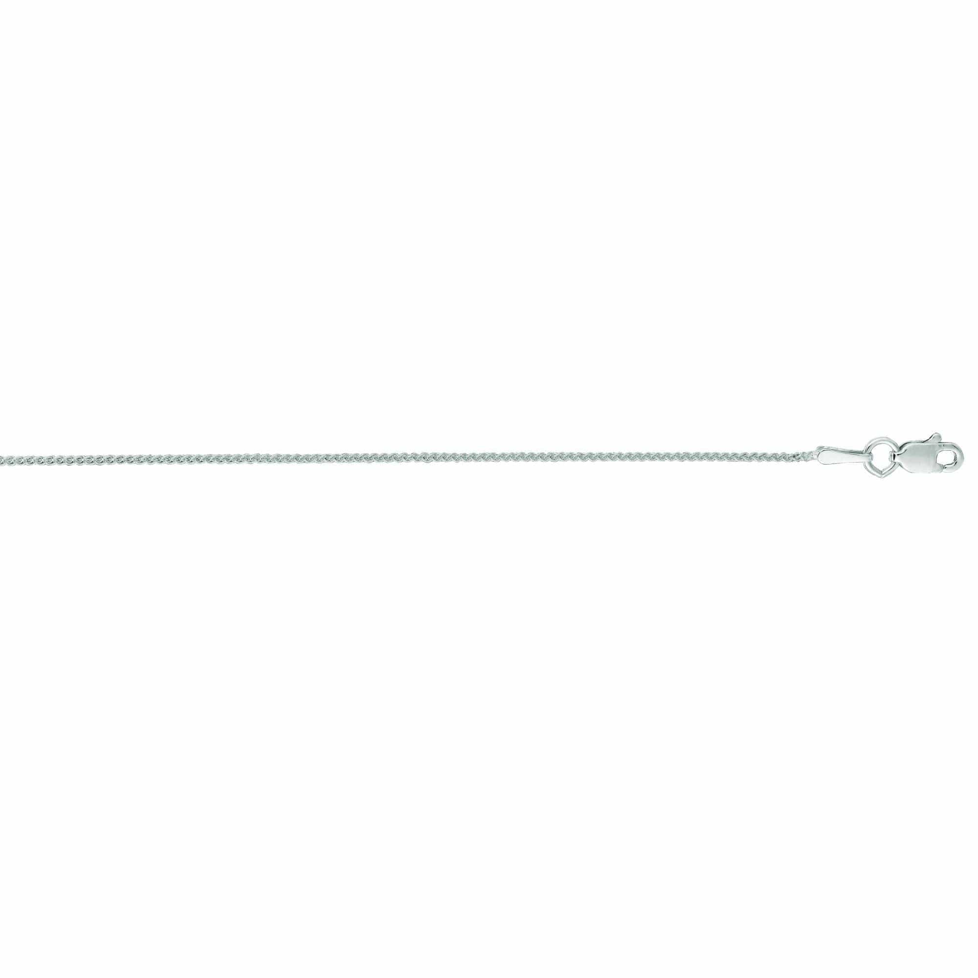 14K White Gold Wheat Chain Necklace