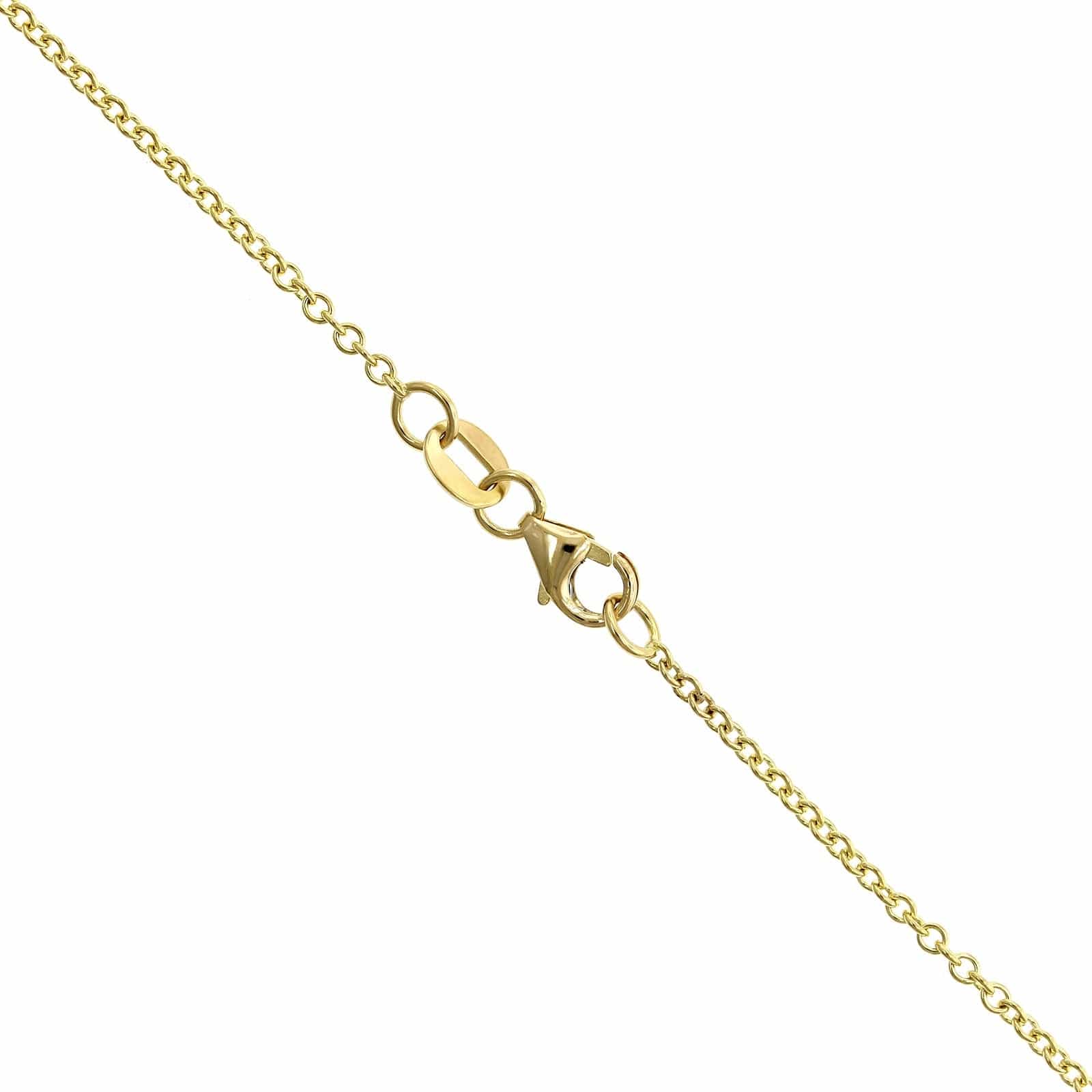 18K Yellow Gold Green Pear Shape Tourmaline Diamond Pendant - Image 3