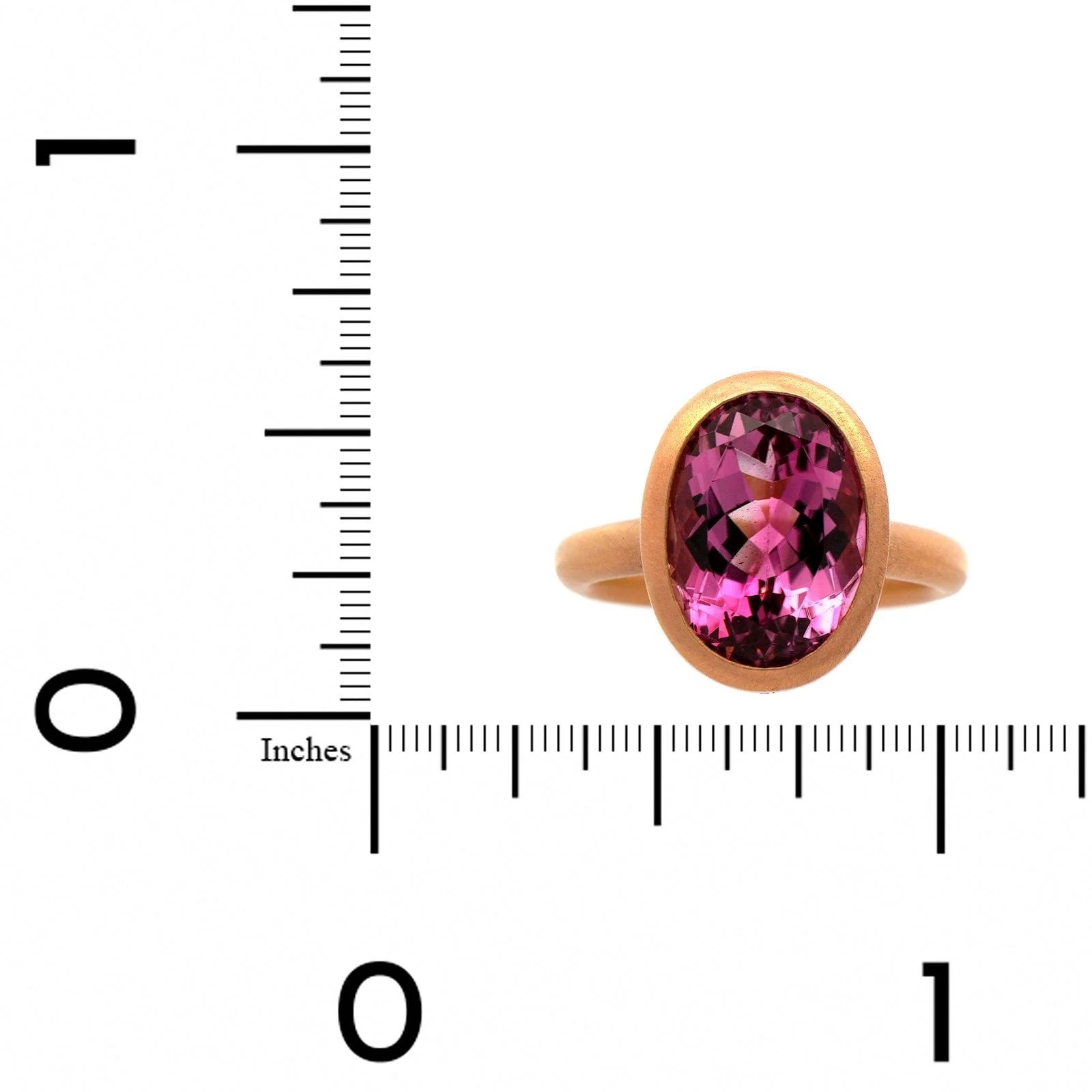 18K Rose Gold Pink Tourmaline and Diamond Ring - Image 3