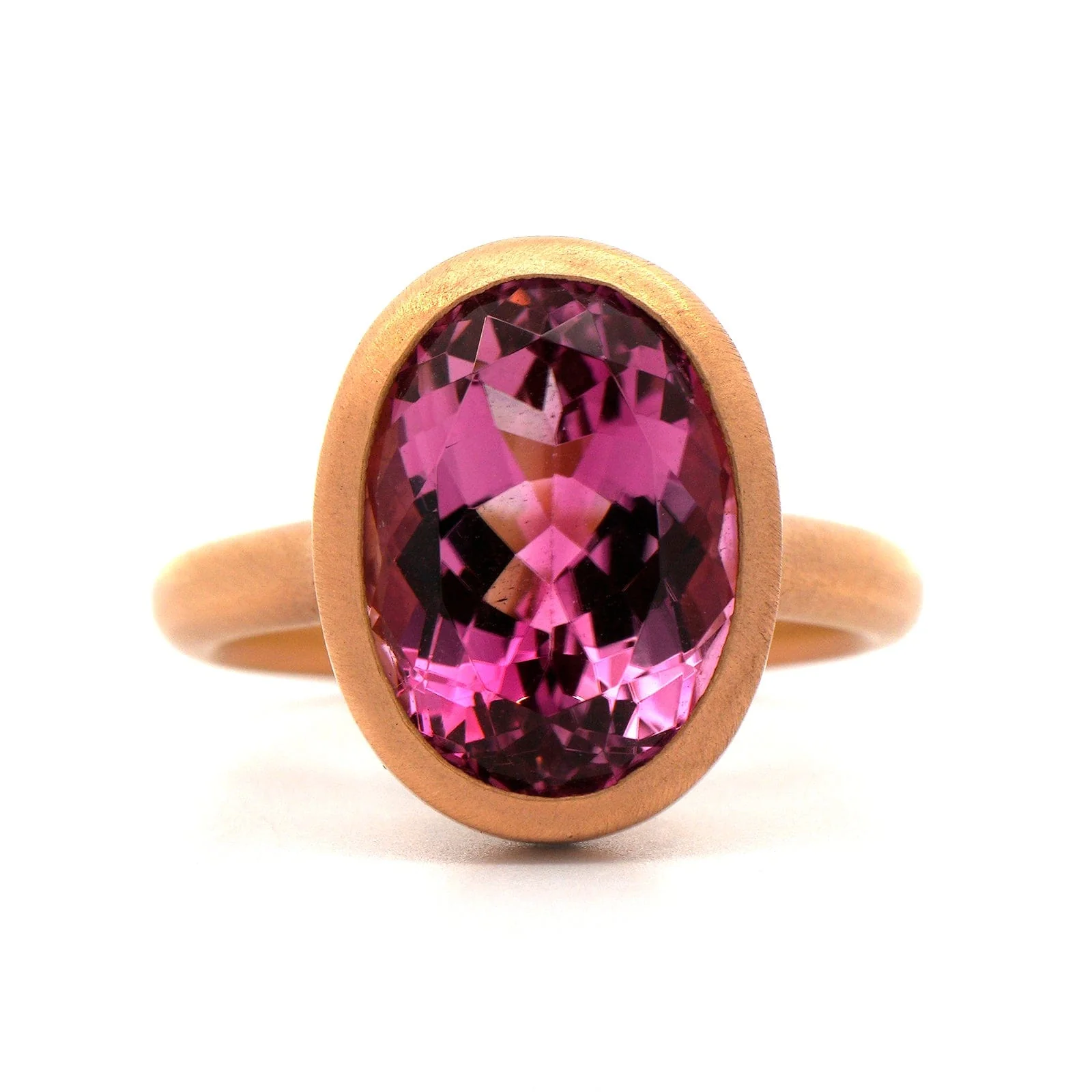 18K Rose Gold Pink Tourmaline and Diamond Ring - Image 4