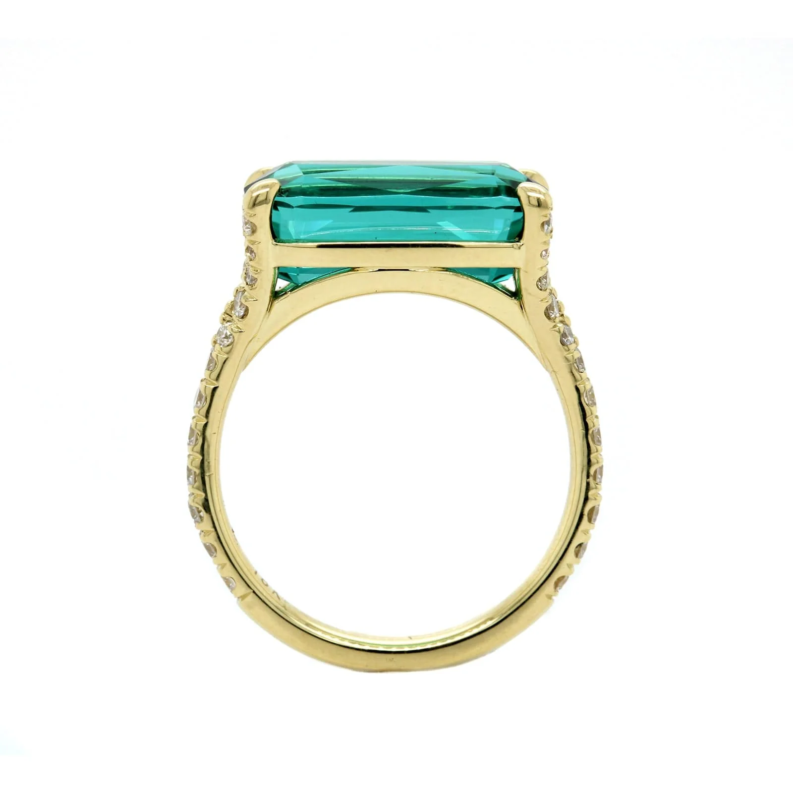 18K Yellow Gold Lagoon Tourmaline Ring - Image 3