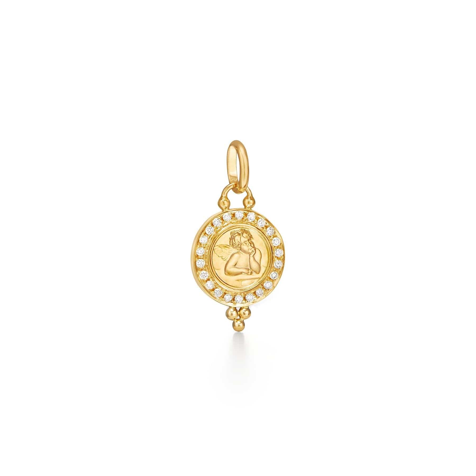 Temple St. Clair 18K Yellow Gold Angel Diamond Pendant