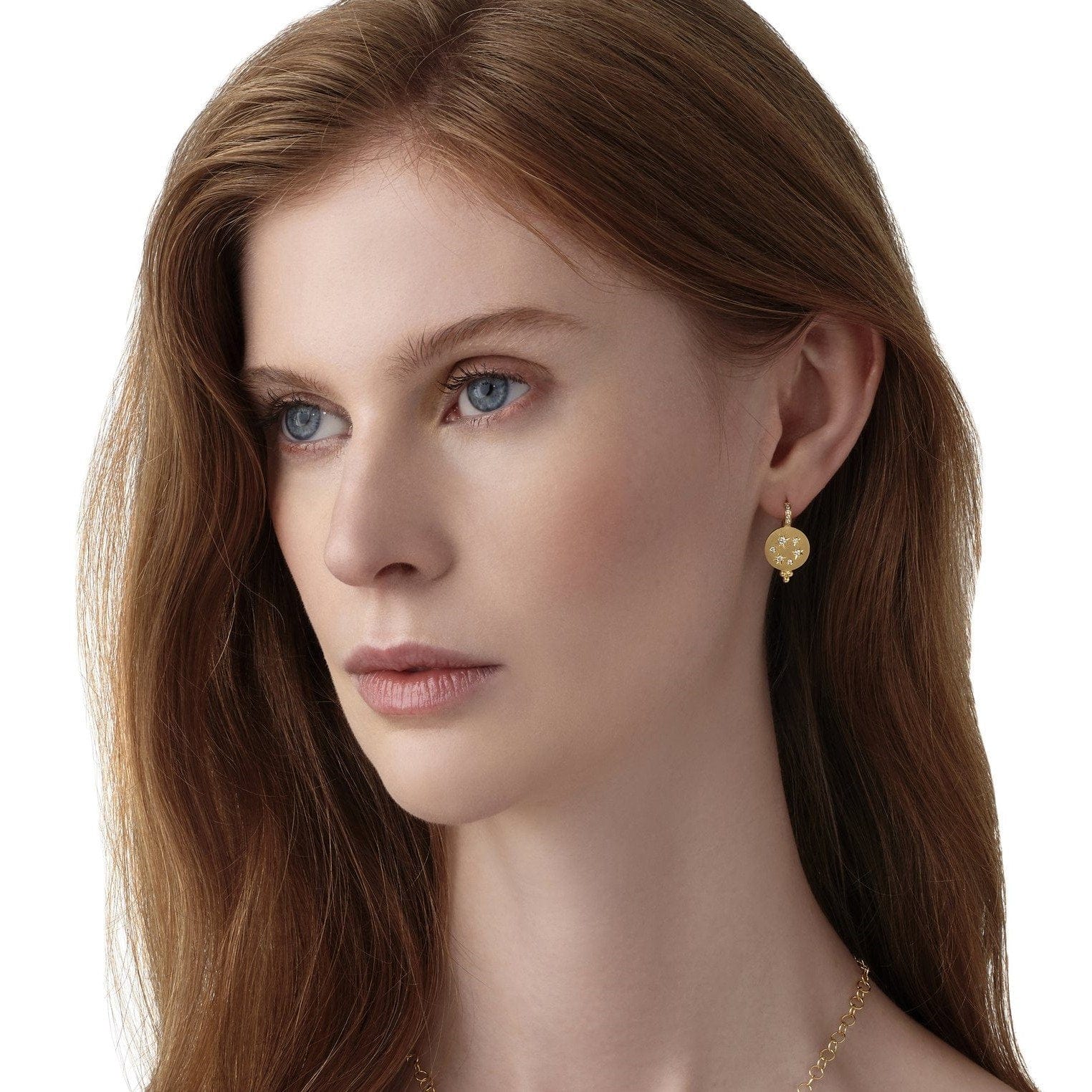 Temple St. Clair 18K Yellow Gold Cosmo Diamond Dangle Earrings - Image 2