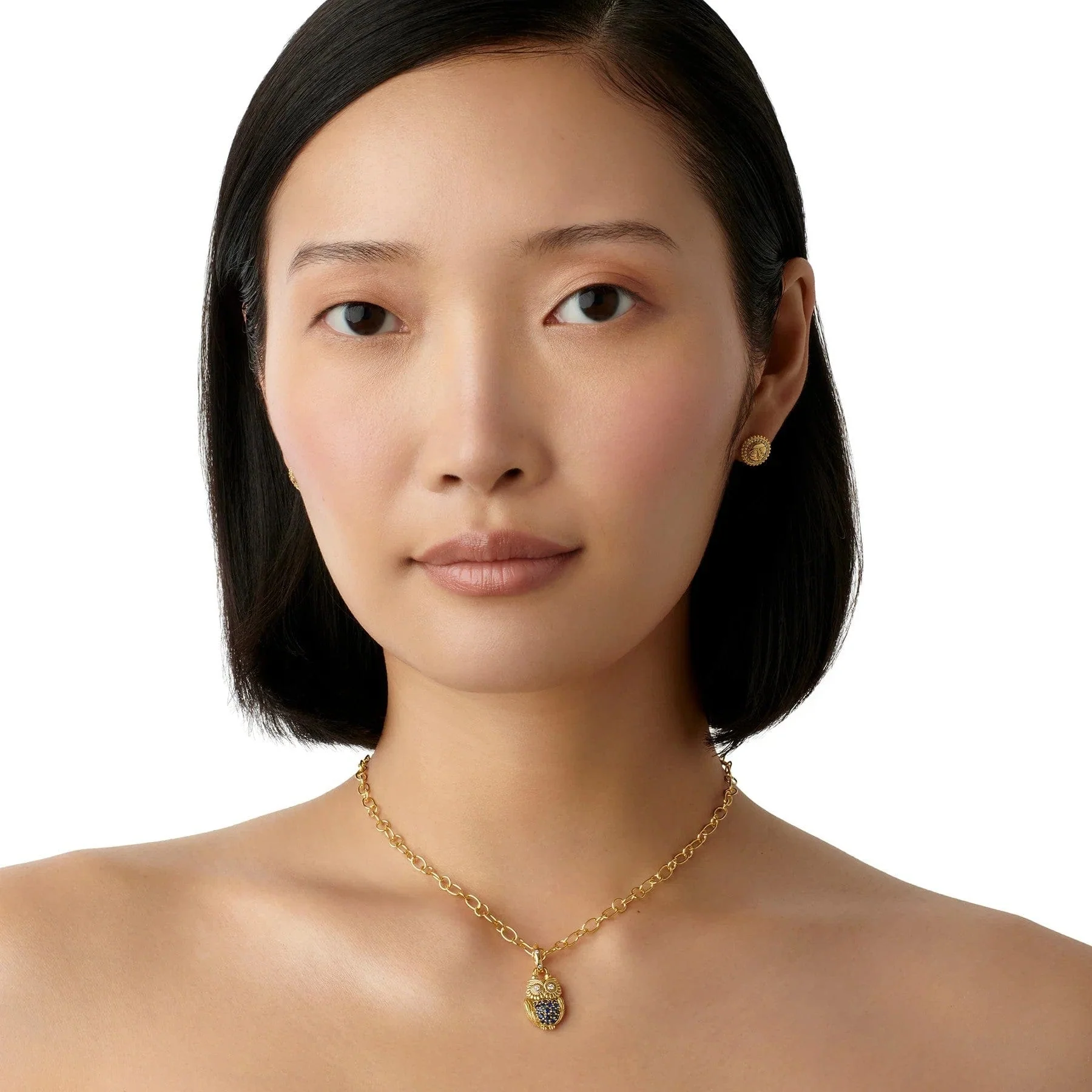 Temple St. Clair 18K Yellow Gold Diamond and Sapphire Owl Locket - Image 2