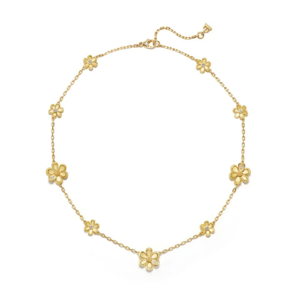 Temple St. Clair 18K Yellow Gold Diamond Flower Necklace