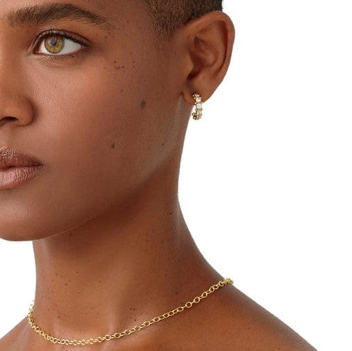 Temple St. Clair 18K Yellow Gold Diamond Huggie Earrings - Image 2