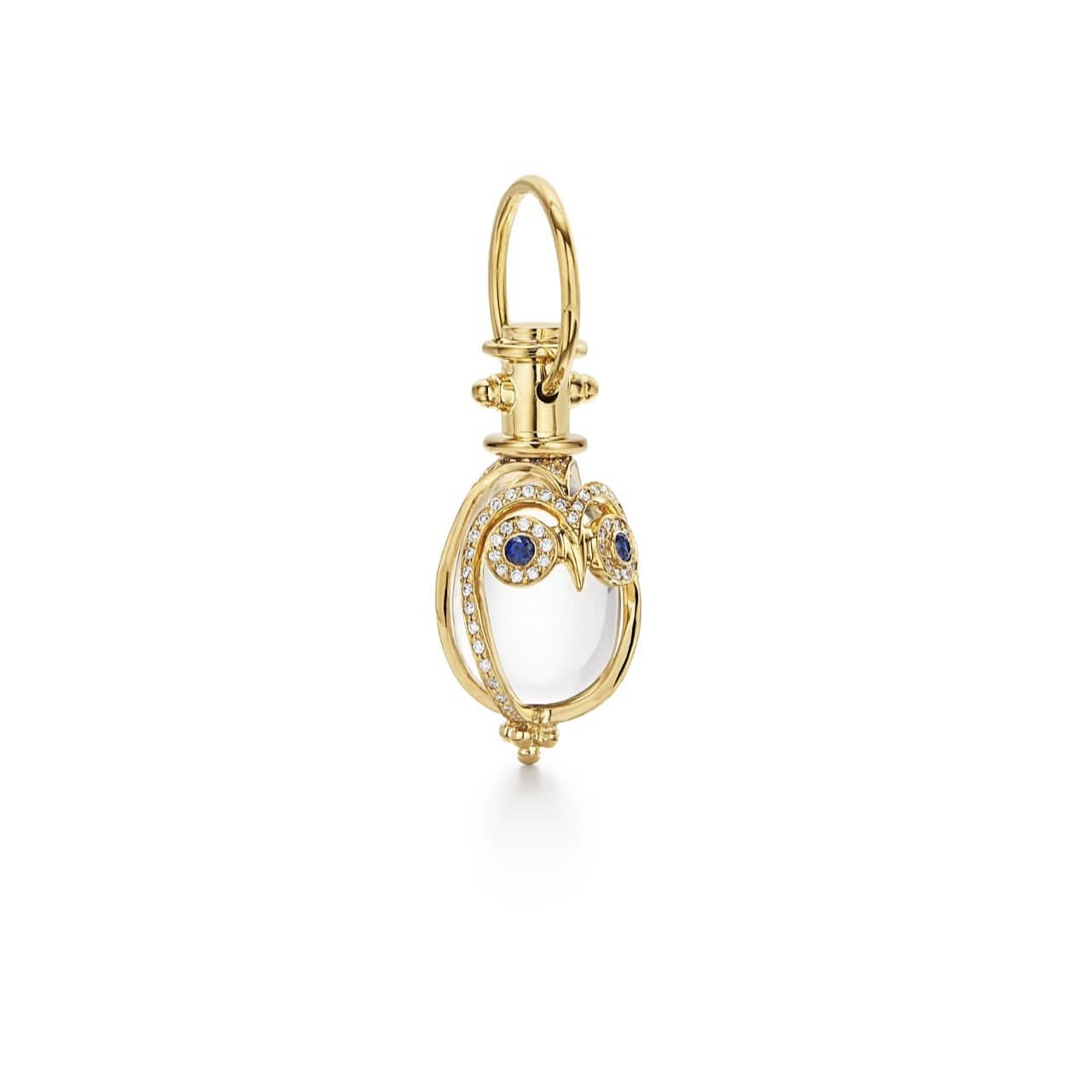 Temple St. Clair 18K Yellow Gold Diamond Owl Amulet