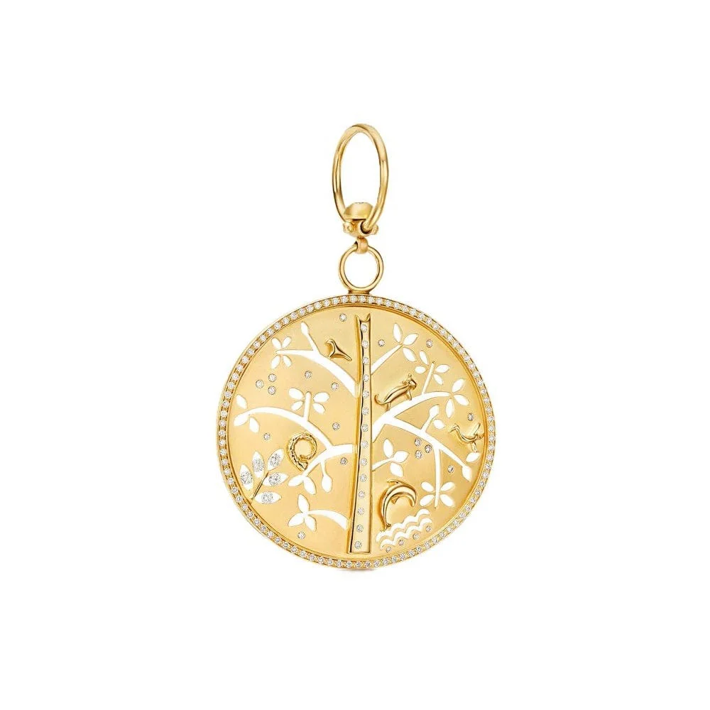 Temple St. Clair 18K Yellow Gold Diamond Tree of Life Pendant