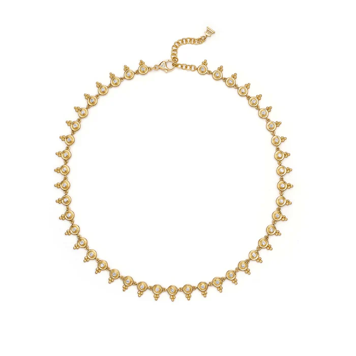 Temple St. Clair 18K Yellow Gold Diamond Trio Motif Necklace