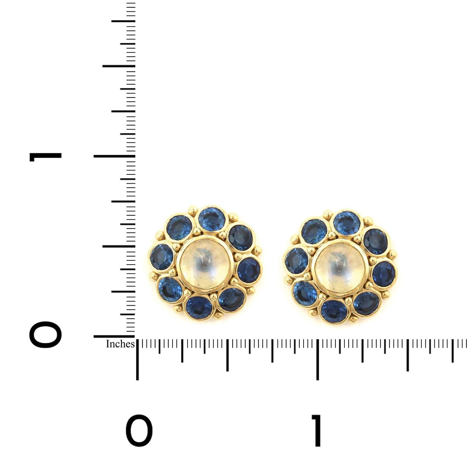 Temple St. Clair 18K Yellow Gold Mini Stella Moonstone Earrings - Image 3
