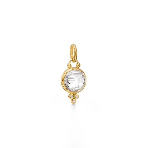 Temple St. Clair 18K Yellow Gold Moonface Crystal and Diamond Pendant