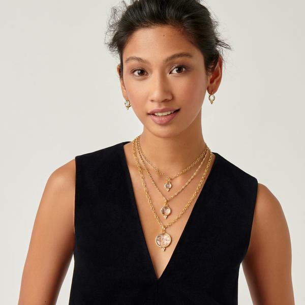 Temple St. Clair 18K Yellow Gold Moonface Crystal and Diamond Pendant - Image 2